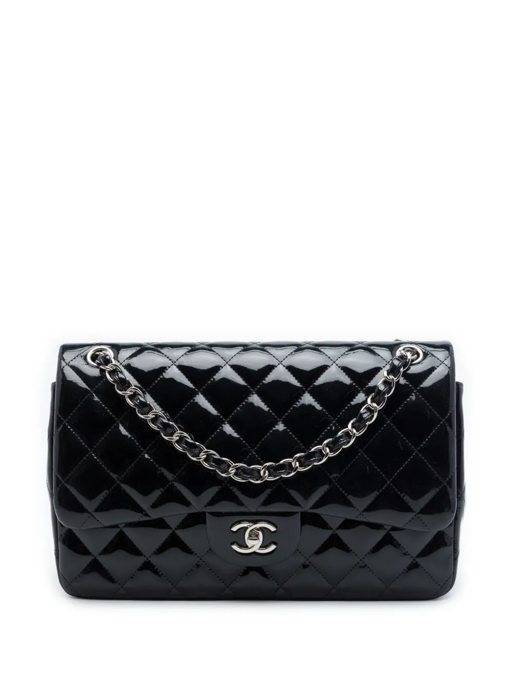 2013-2014 Jumbo Classic Patent Double Flap shoulder bag