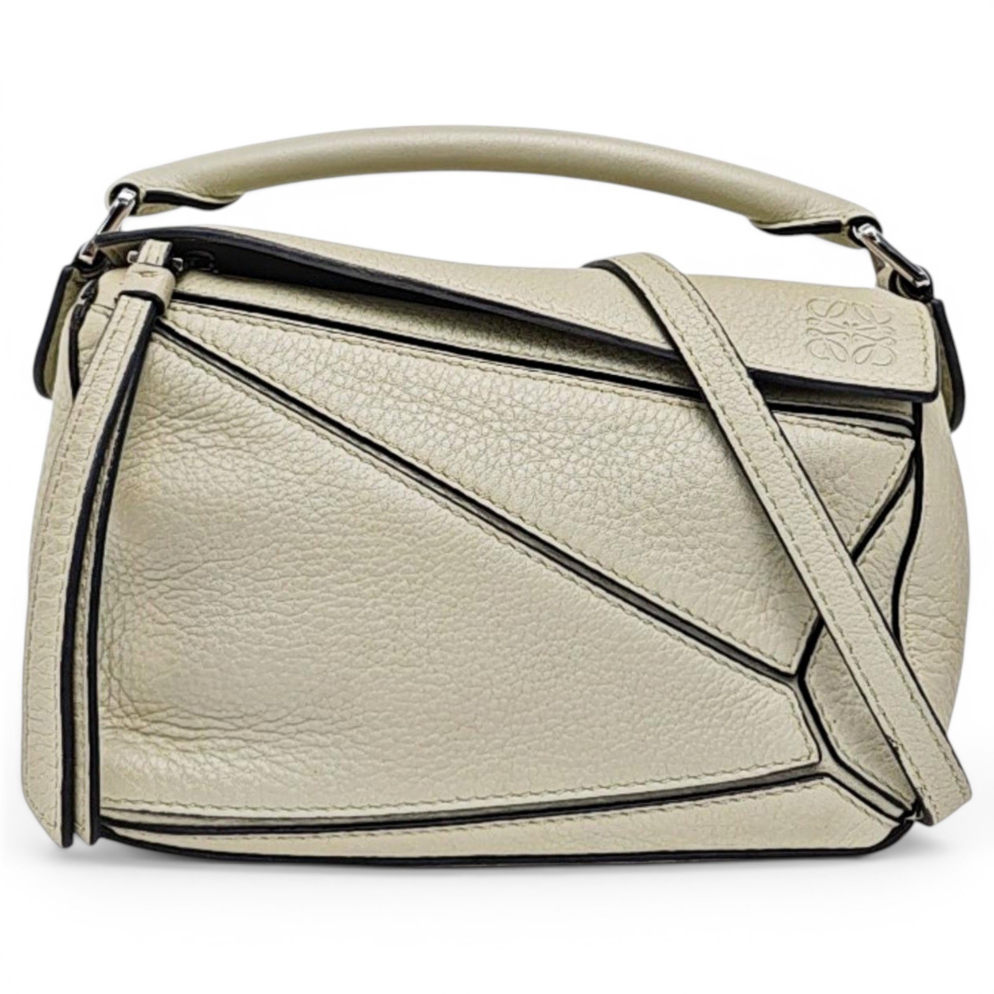 Puzzle leather handbag