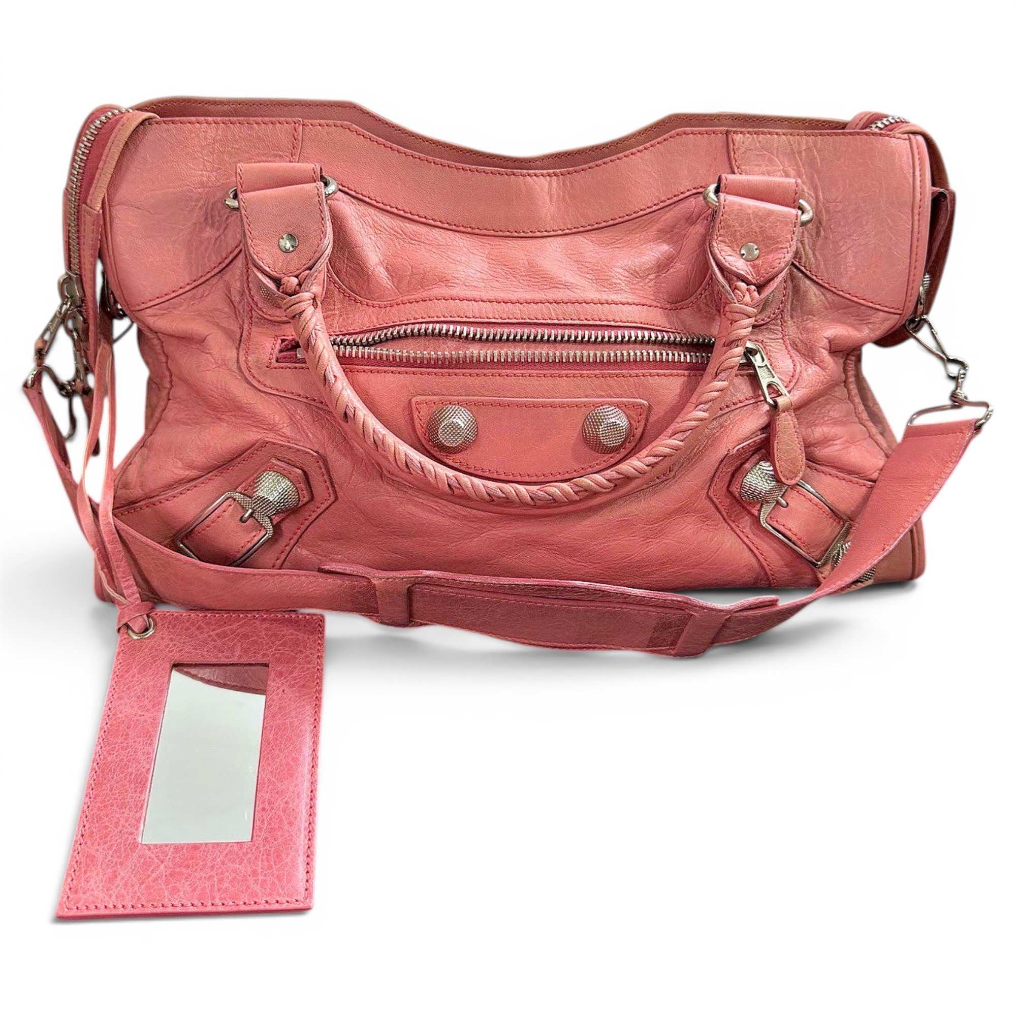 City leather handbag