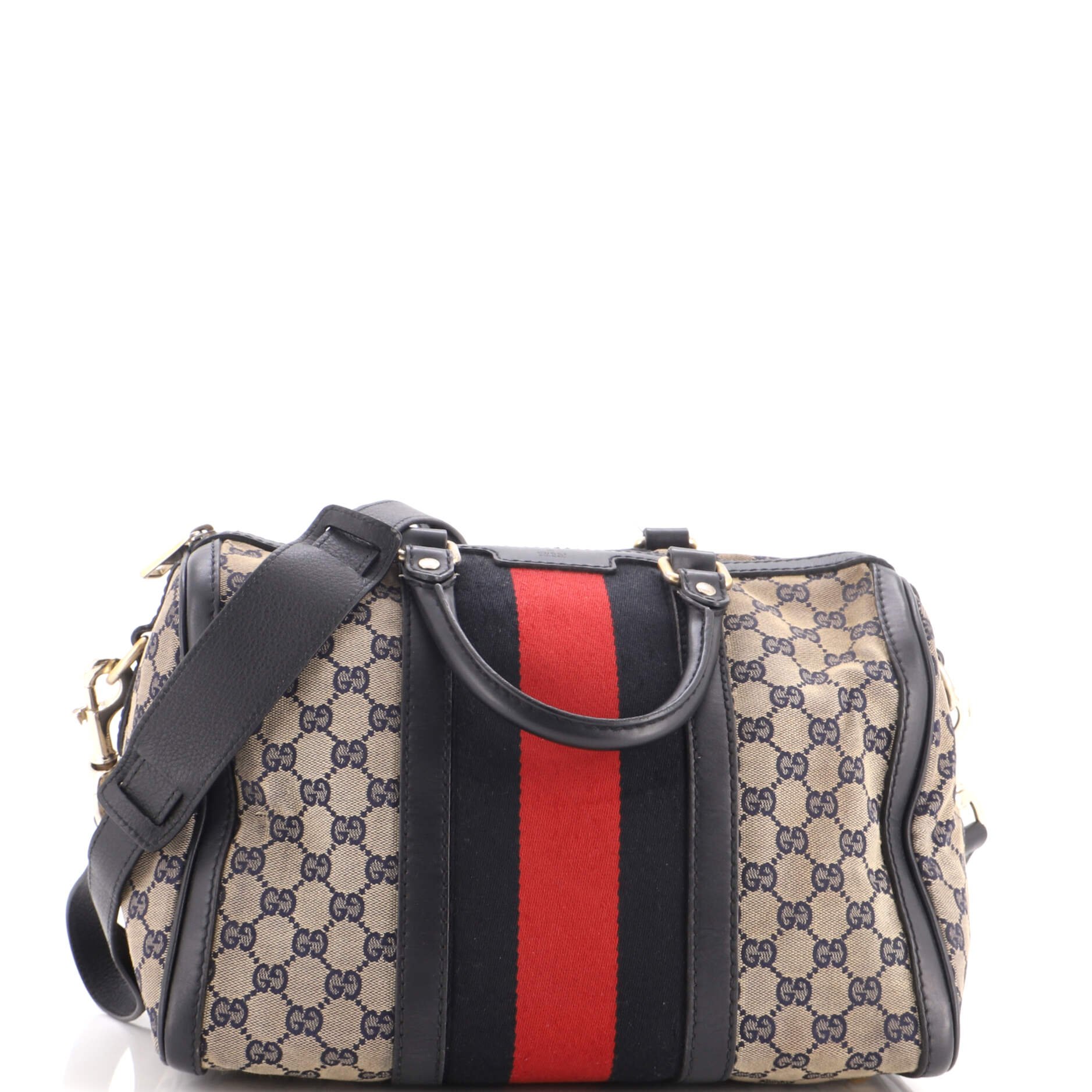 Vintage Web Boston Bag GG Canvas Medium