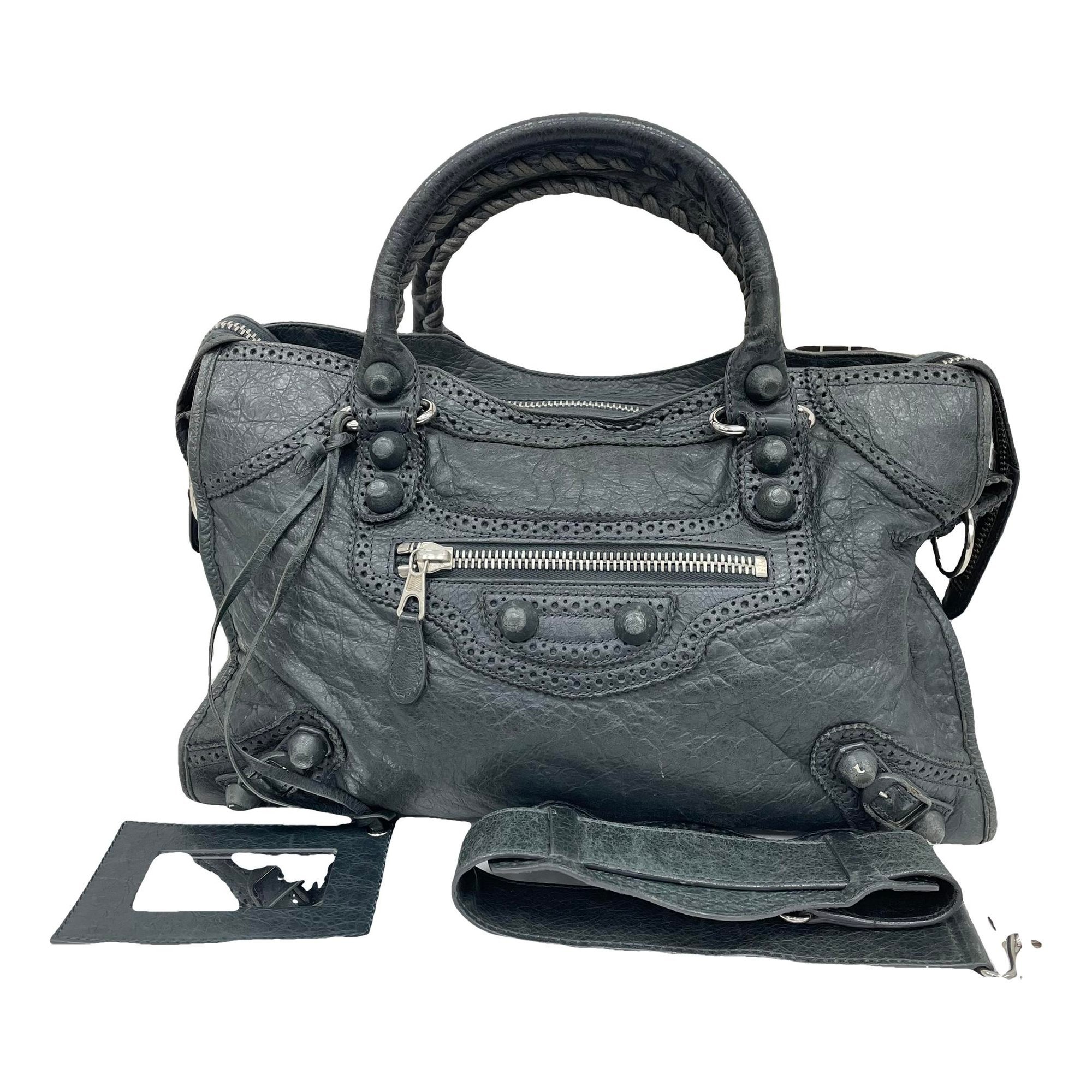 City leather handbag