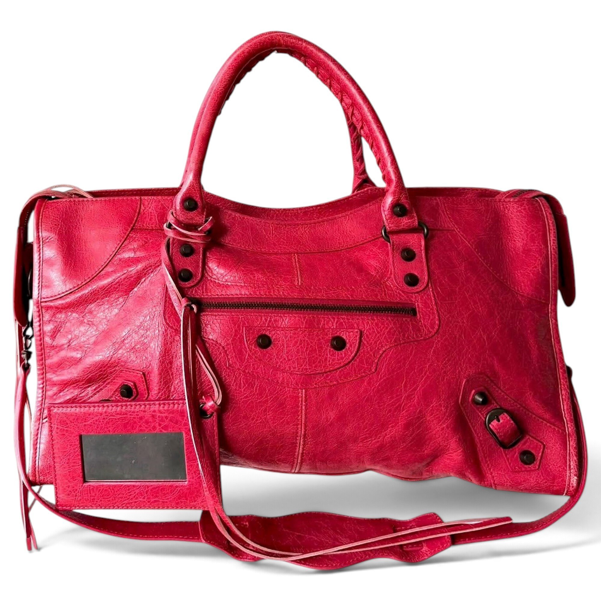City leather handbag