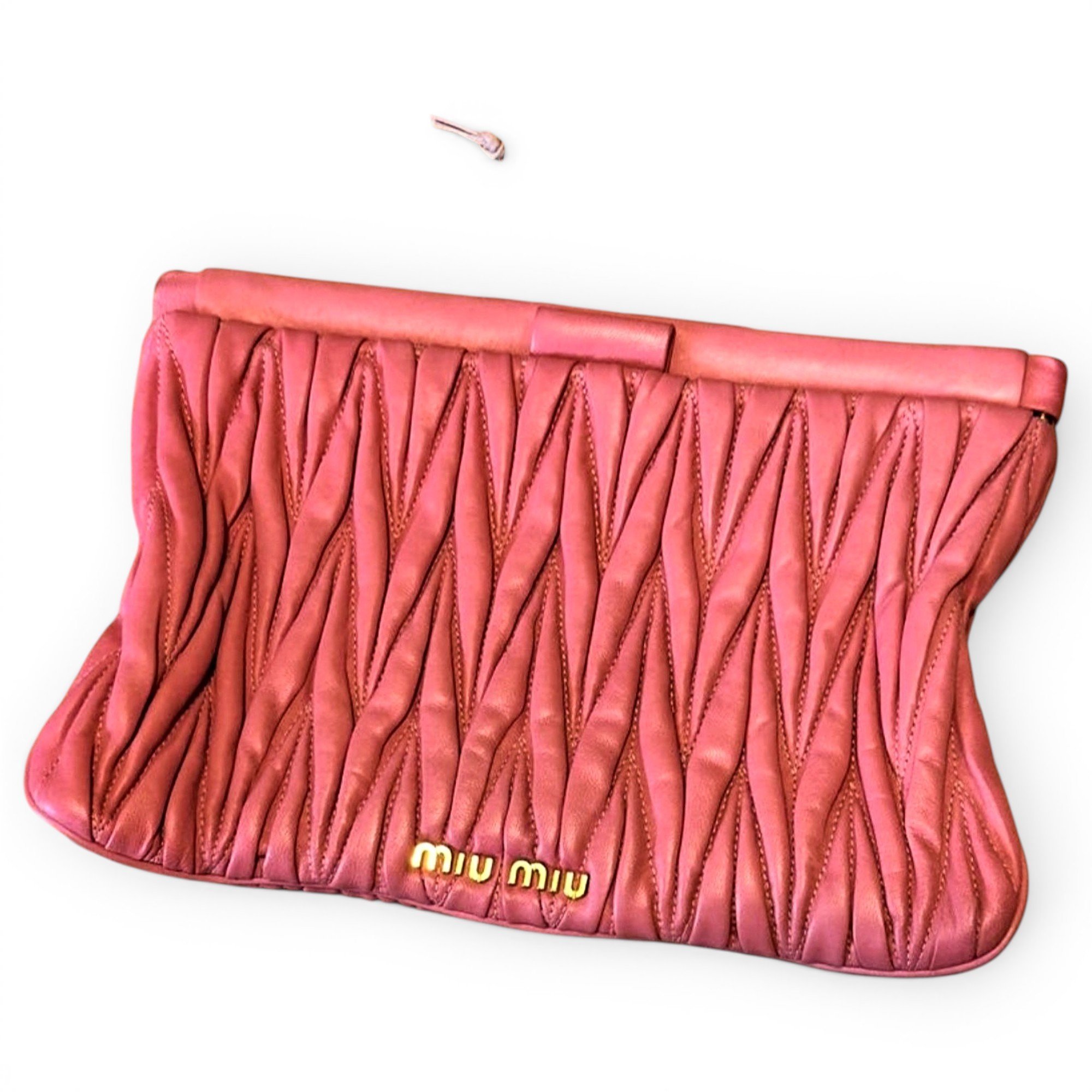 Matelassé leather clutch bag