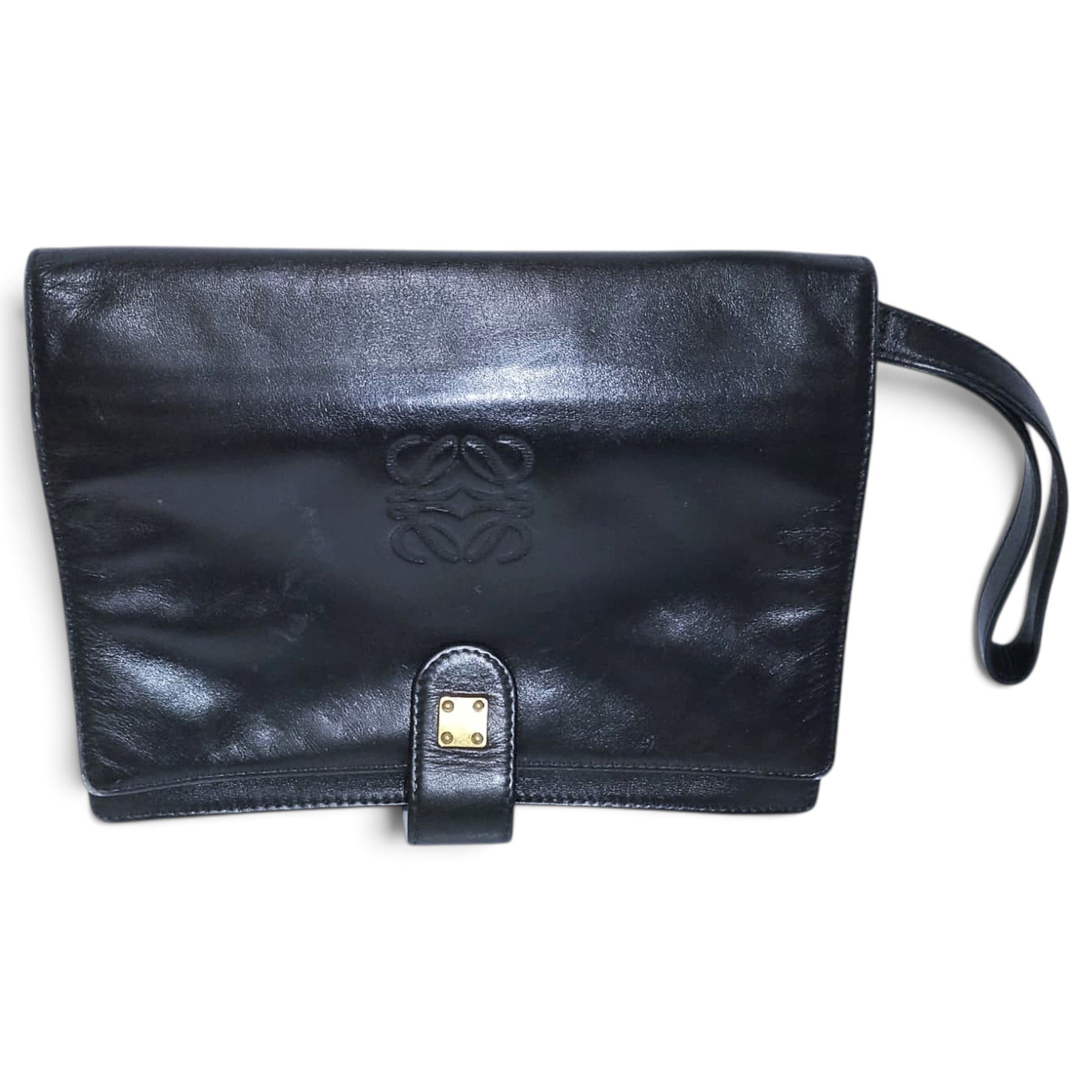 Leather clutch bag