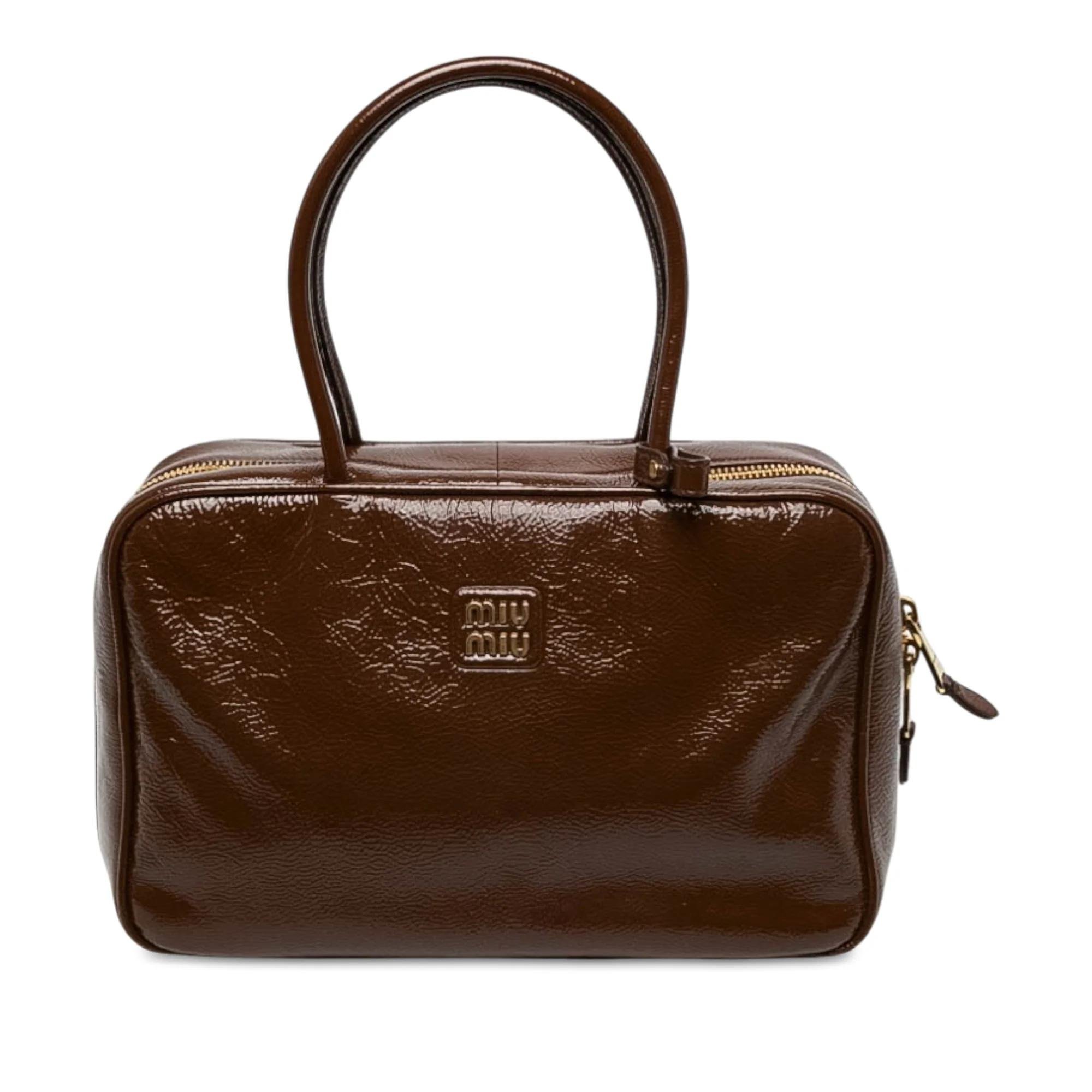 Patent leather handbag