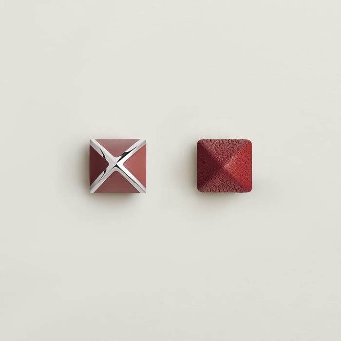 Rouge H Medor Gaine Earrings, Small Model