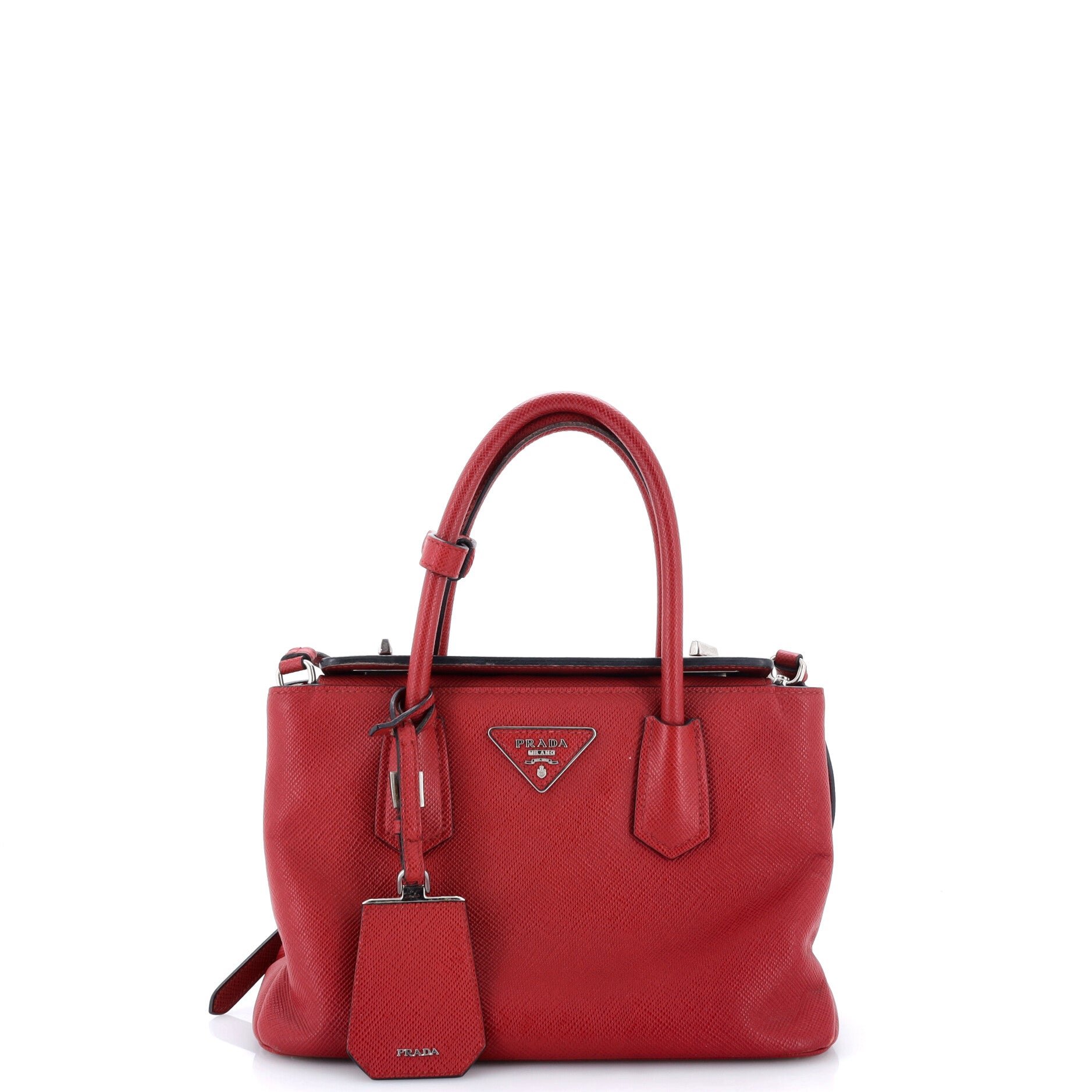 Turnlock Cuir Twin Tote Saffiano Leather Mini