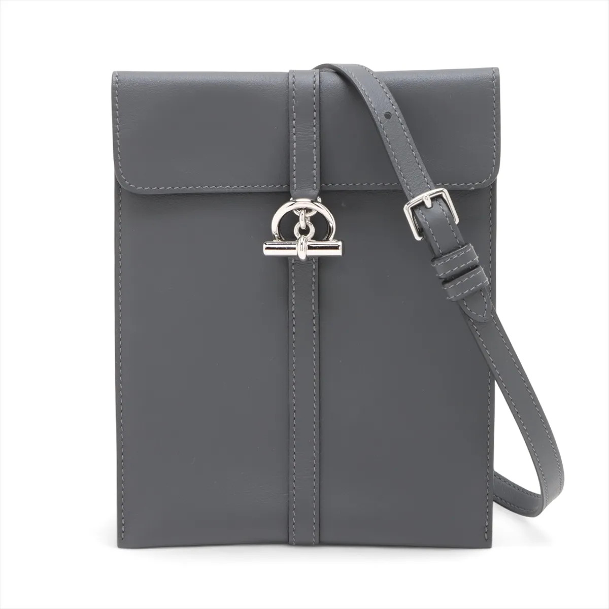 Hermès Glenan Togo Veau Swift Ardoise Silver Metal Fittings