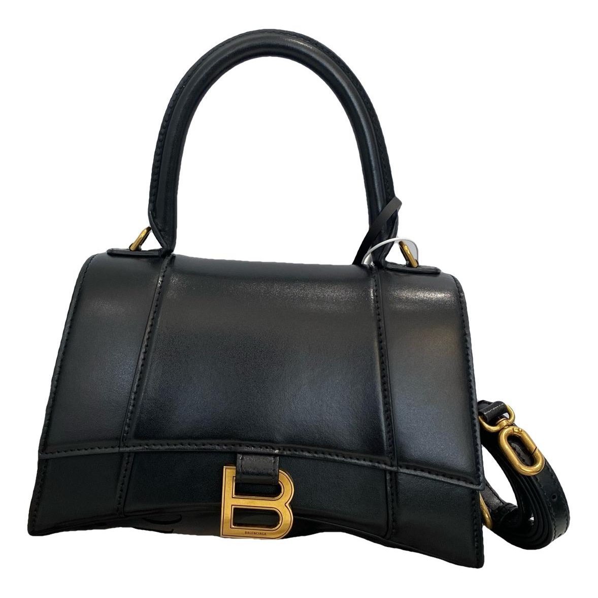 Hourglass leather handbag