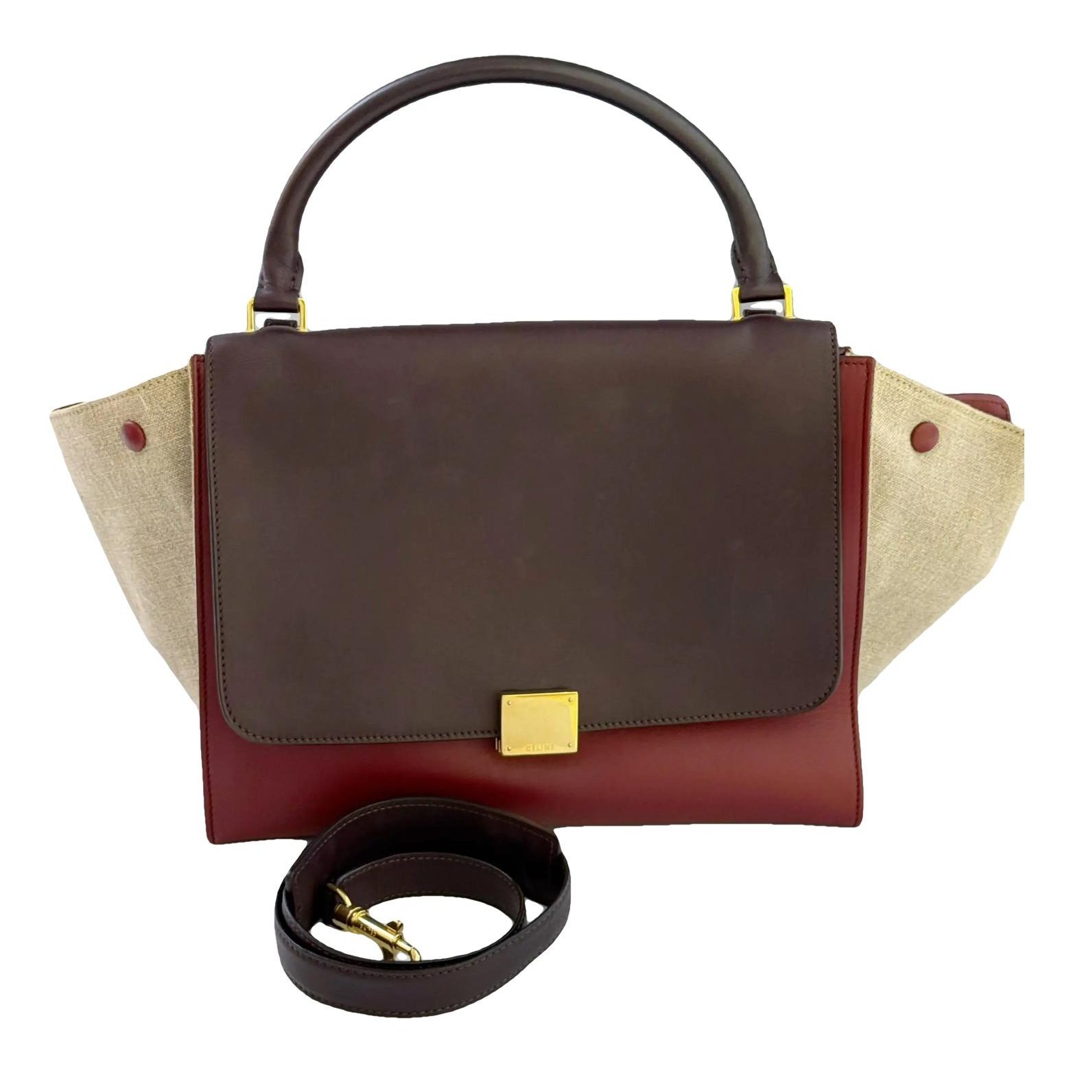 Trapèze leather handbag