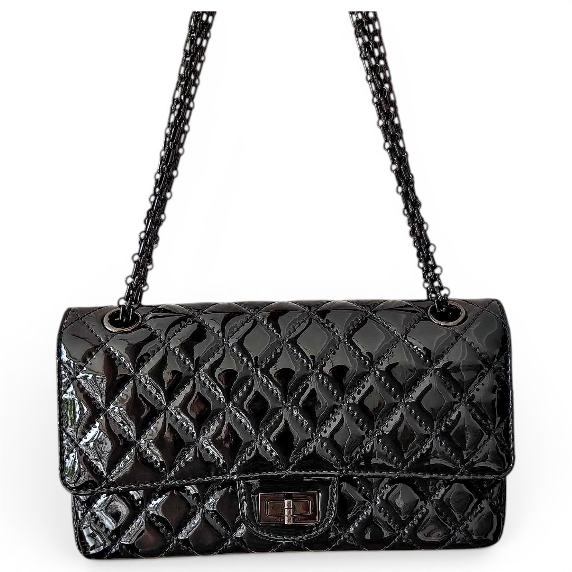 Patent leather handbag