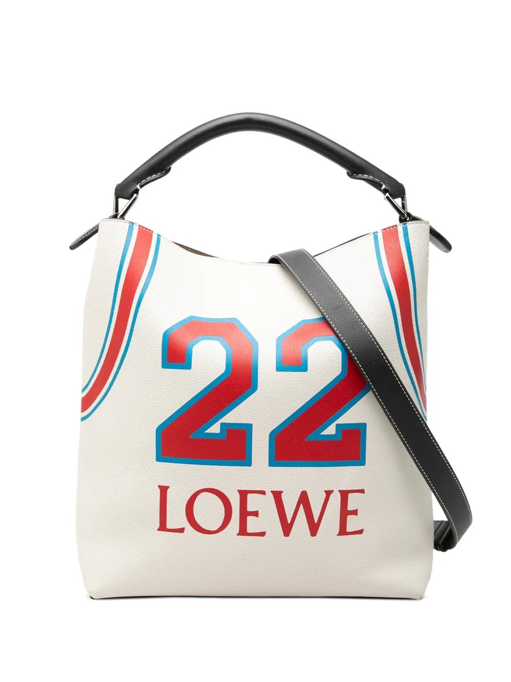 2018 Paulas Ibiza Printed Leather T 22 Bucket Bag satchel