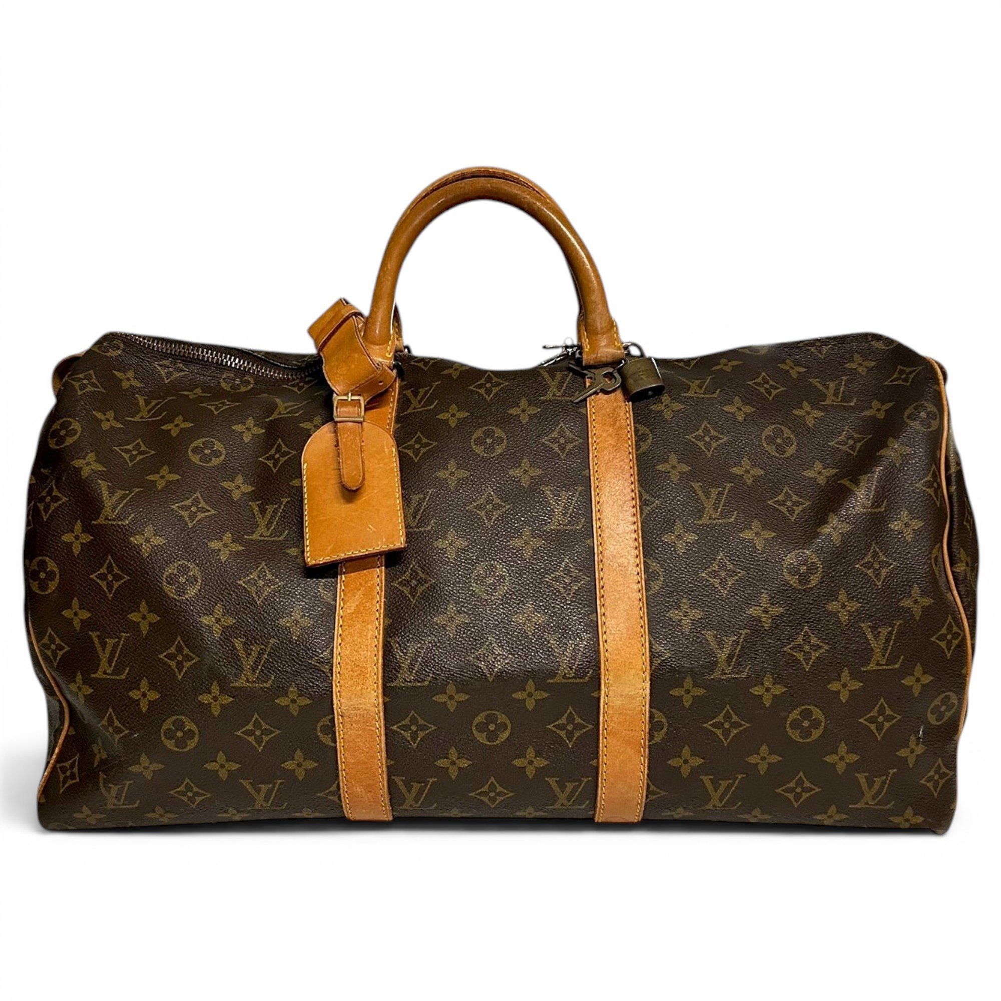 Keepall leather travel bag