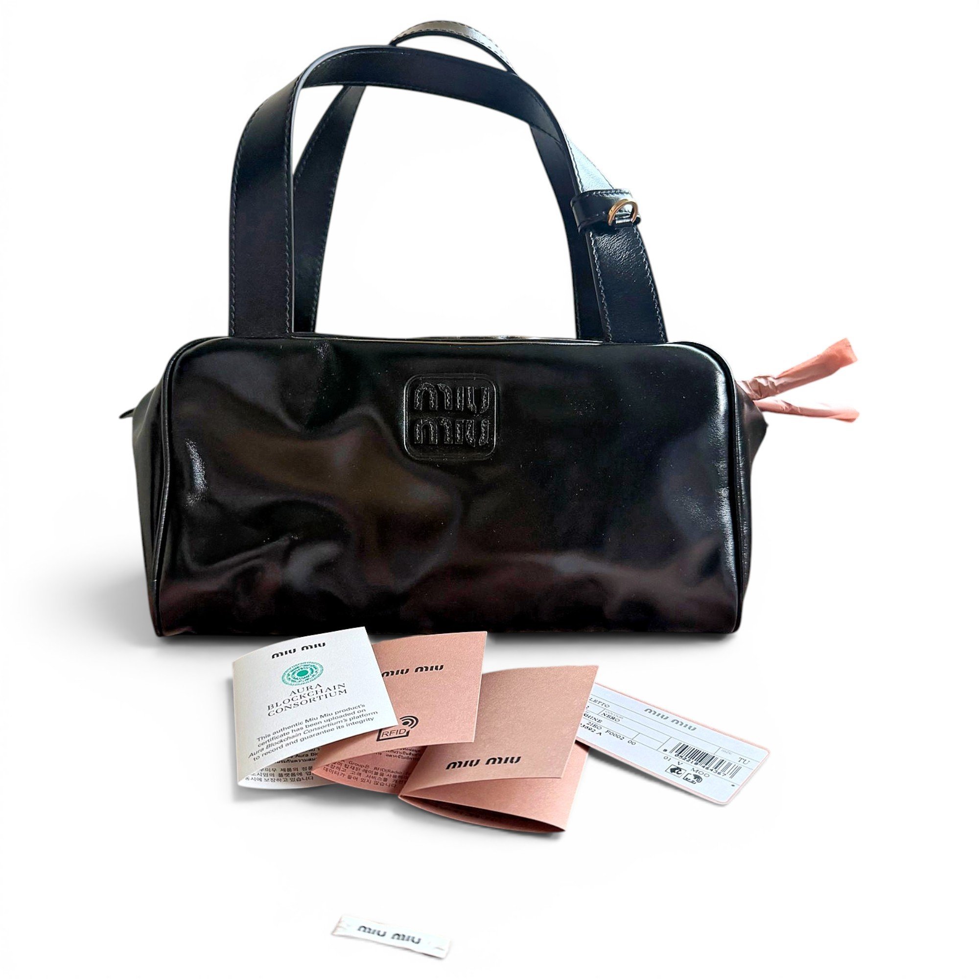 Arcadie leather bowling bag