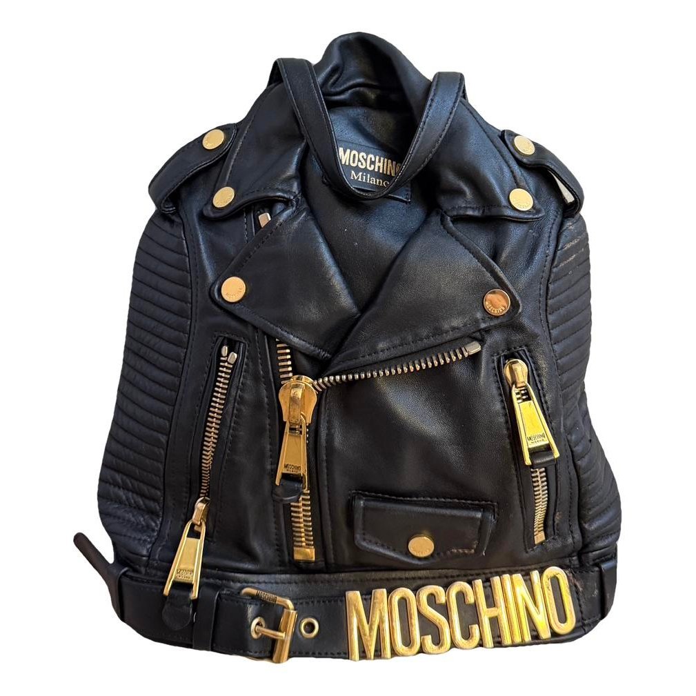 Biker leather backpack