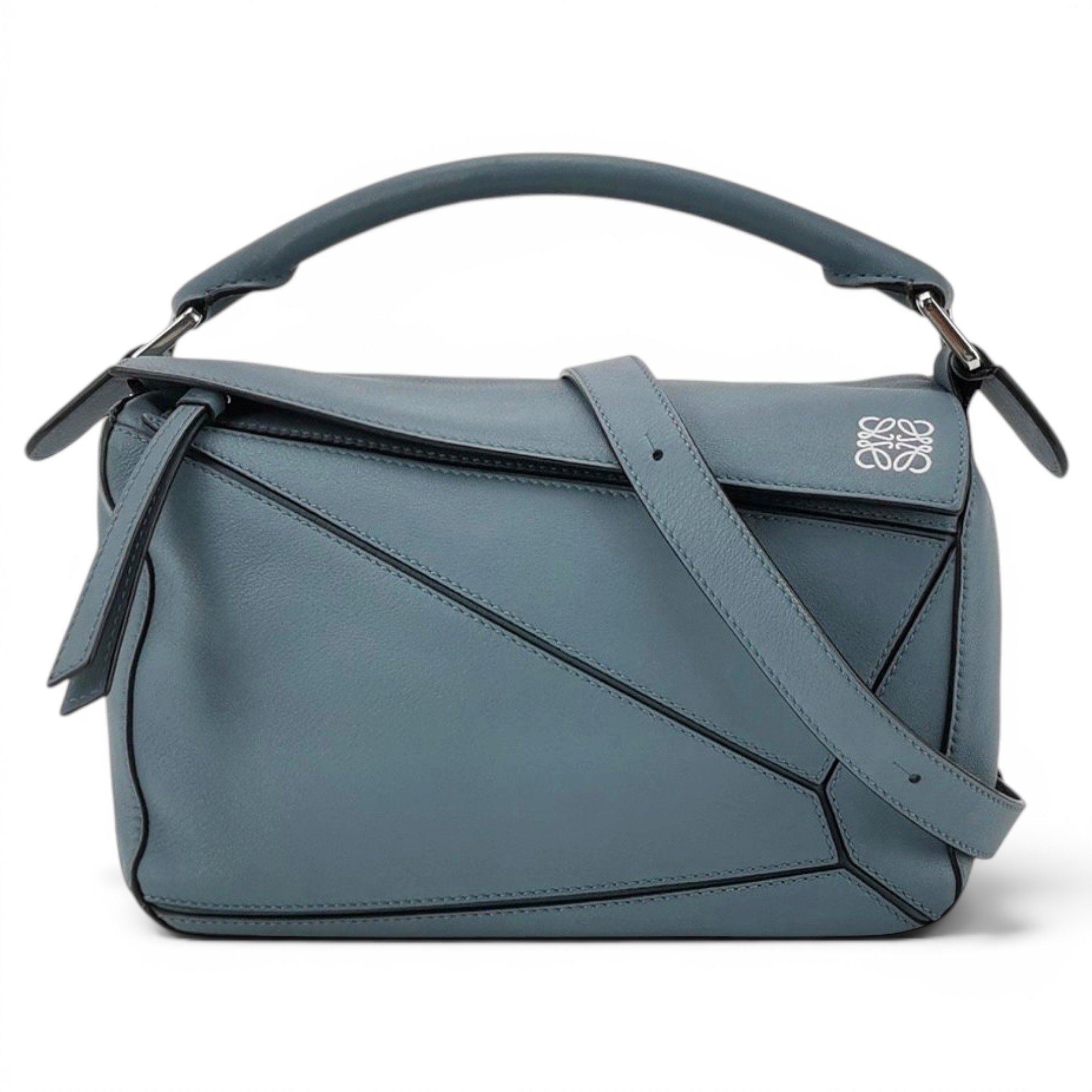 Puzzle leather handbag