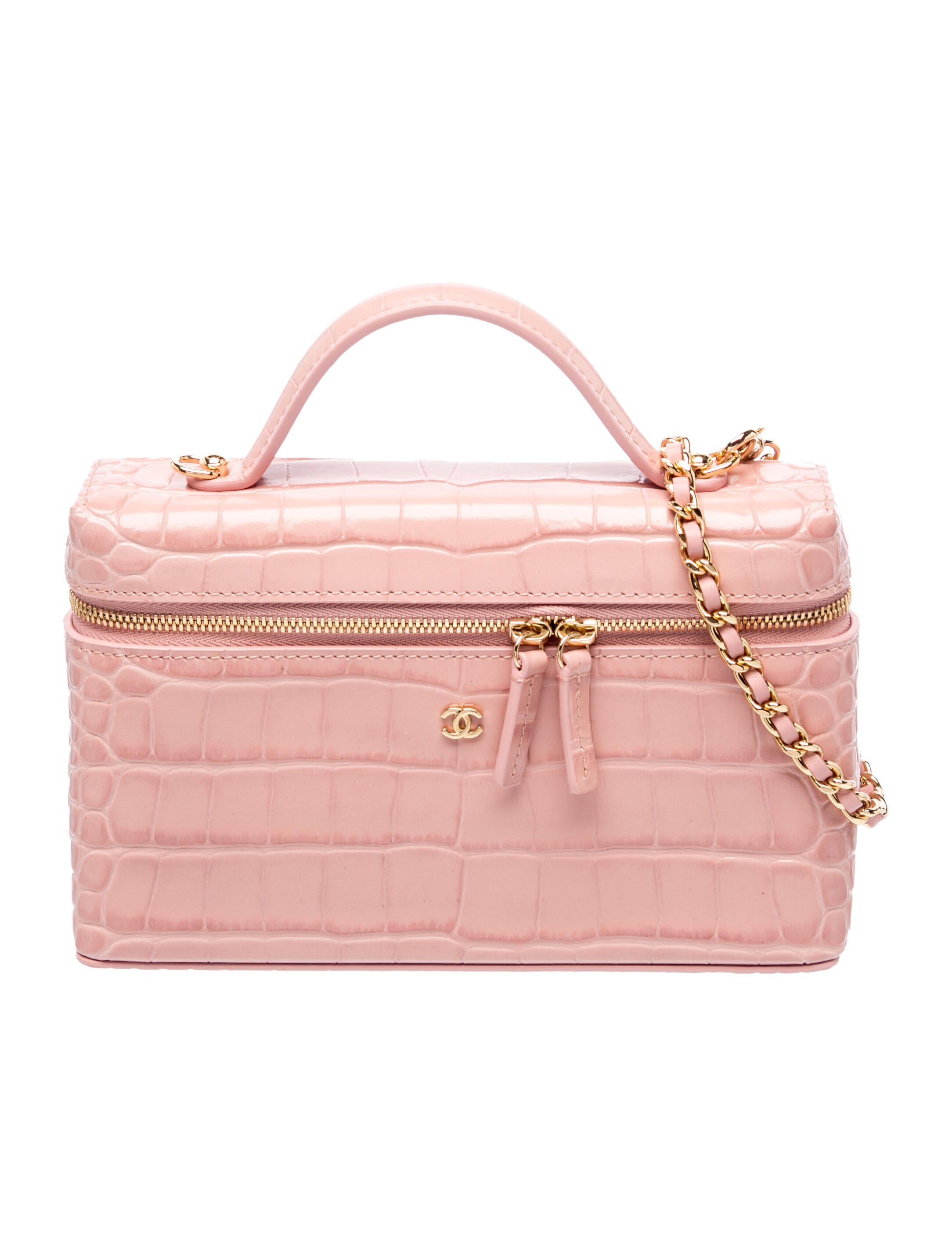 2026 Crocodile Embossed Slim Vanity Case w/ Chain