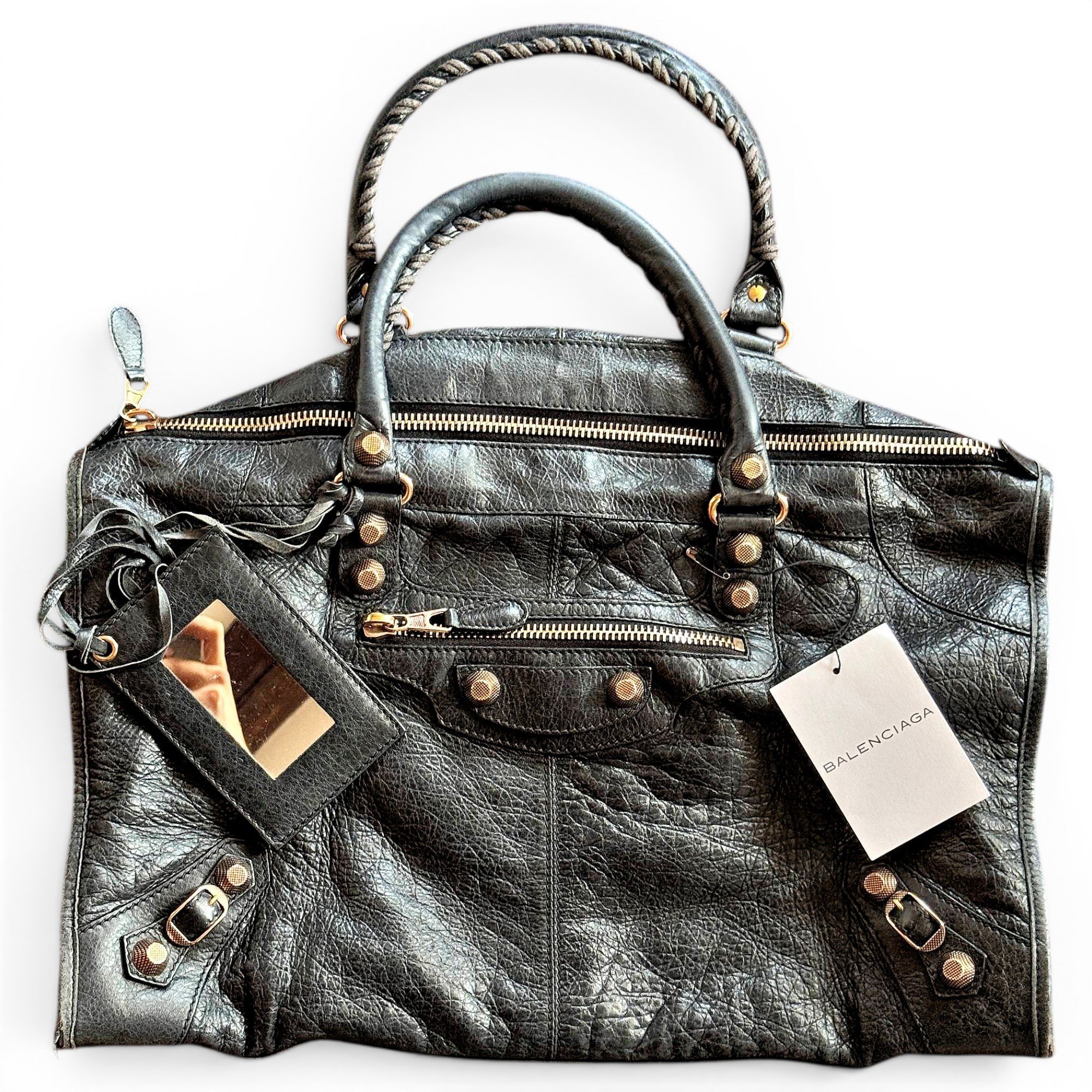 Work leather handbag