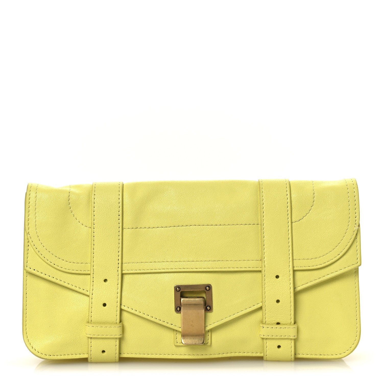 Proenza Schouler Lambskin PS1 Pochette Clutch Lemon