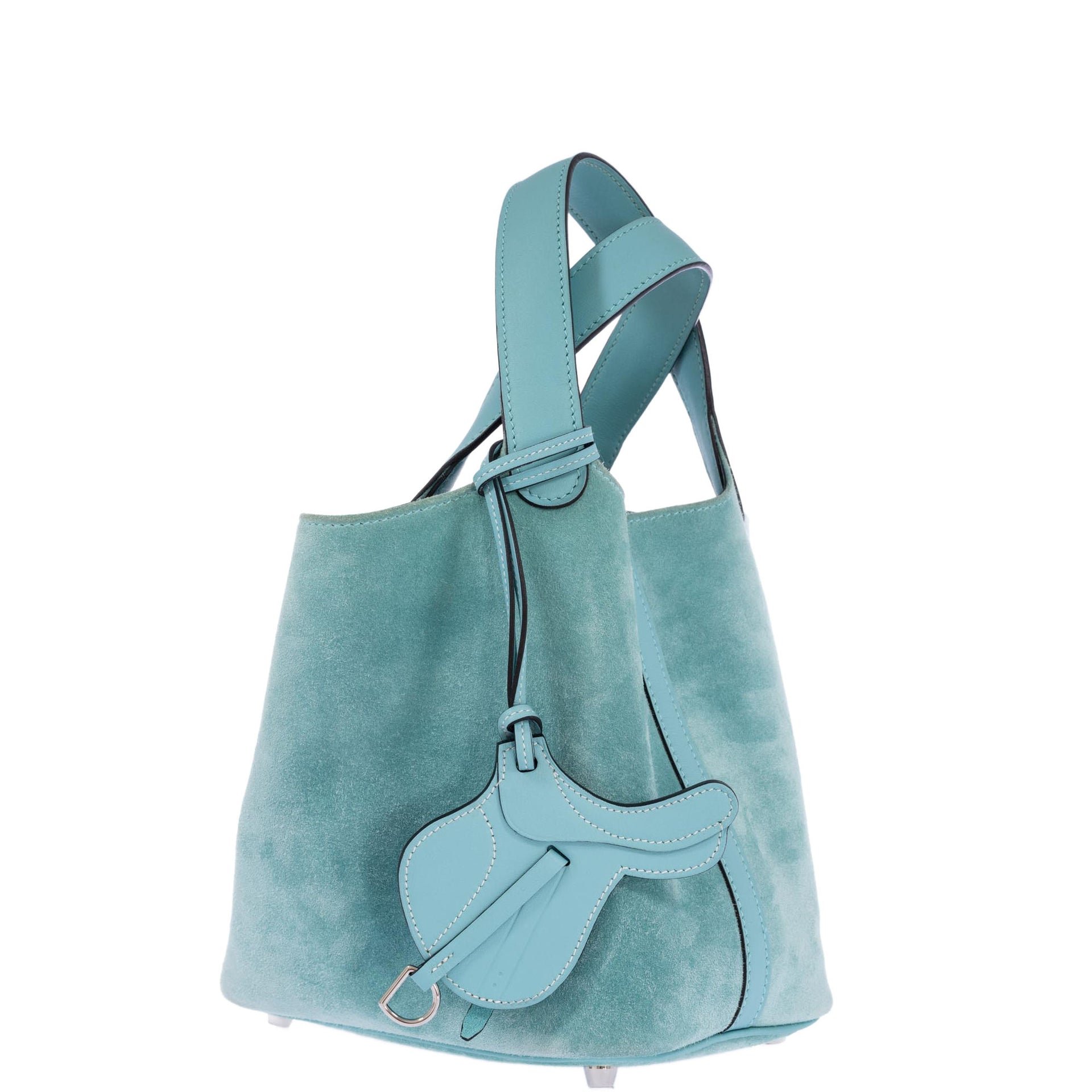 Hermes Hermès Picotin Lock Touch 18 PM Bleu Atoll Veau Doblis and Swift