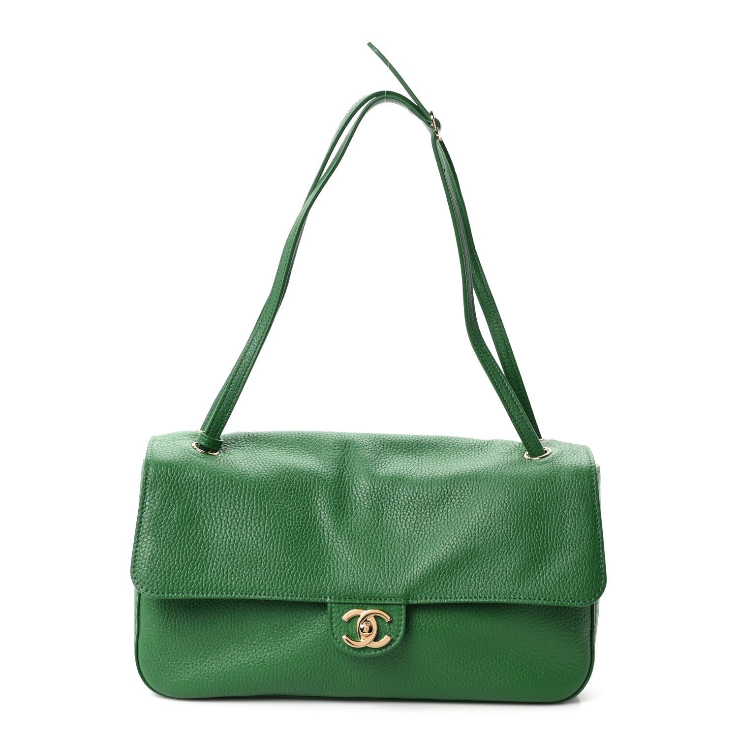 Chanel Grained Calfskin Small Souplissimo Maxi Flap Green