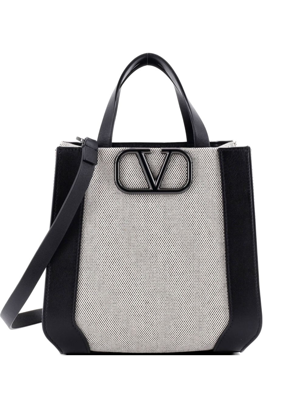 VLogo Signature Canvas and Leather Mini tote bag