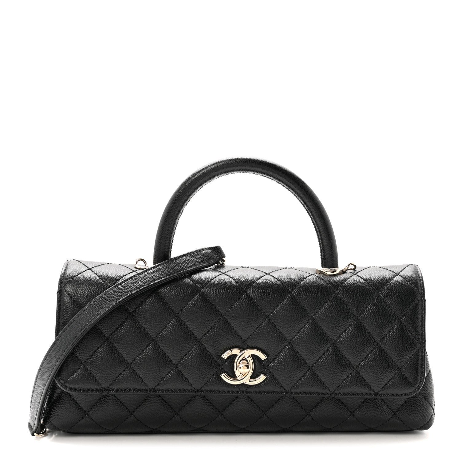 Chanel Caviar Quilted Maxi East West Coco Handle Flap Black