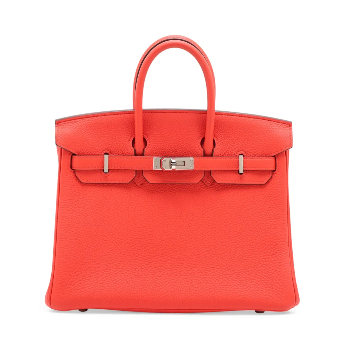 Hermès Birkin 25 Le Tournay Togo Rouge tomate Silver Metal Fittings