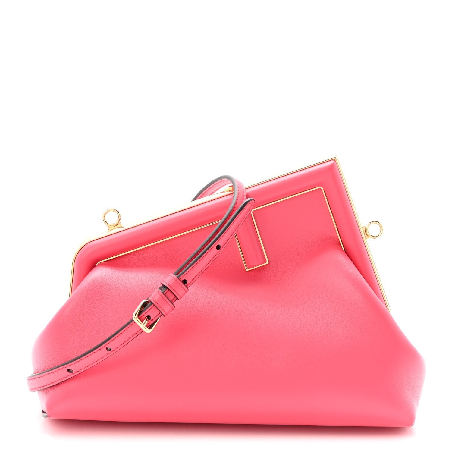Fendi Shiny Nappa Small Fendi First Lampone