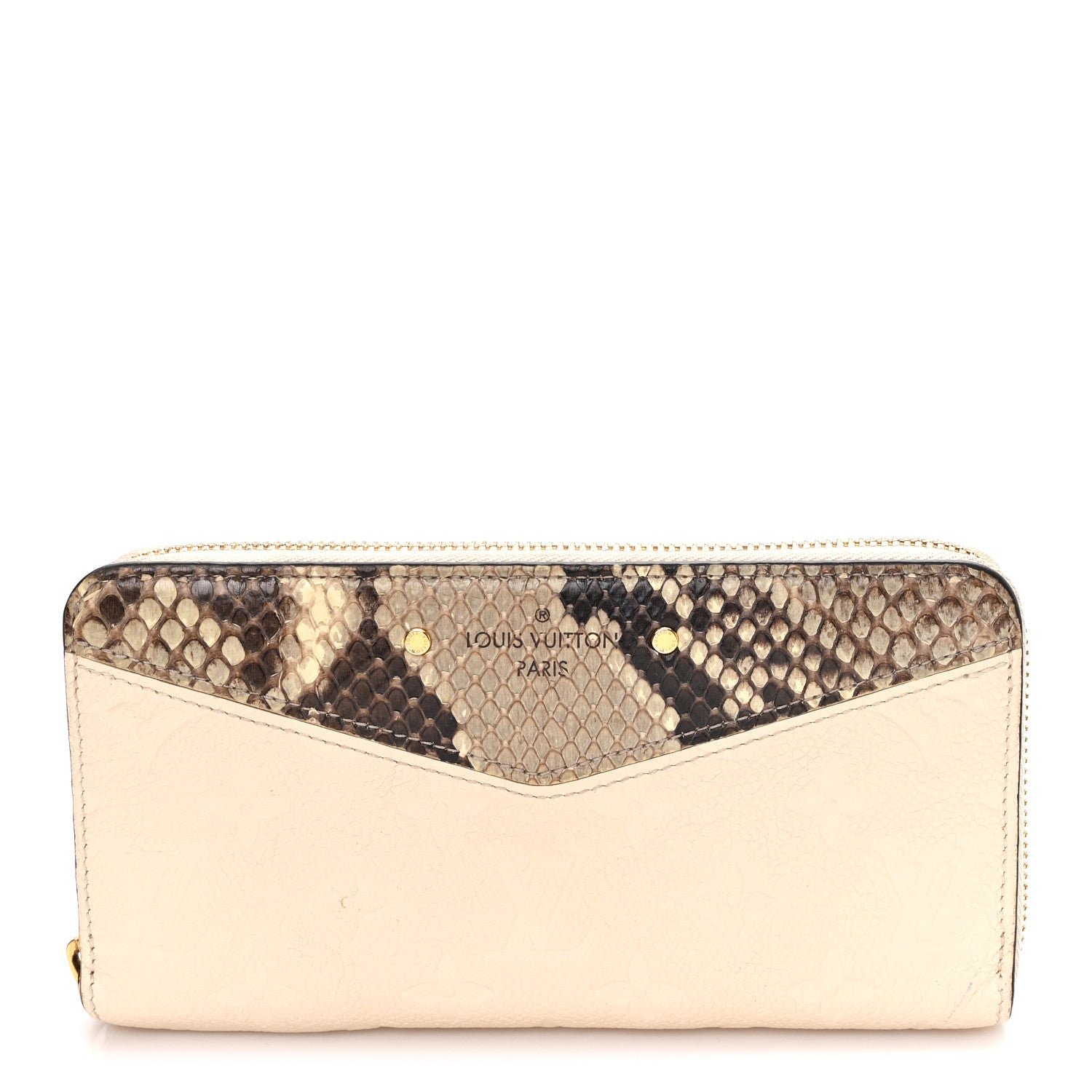 Louis Vuitton Snakeskin Empreinte Zippy Wallet Creme