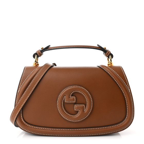 Gucci Roxy Calfskin Medium Blondie Top Handle Bag Brown
