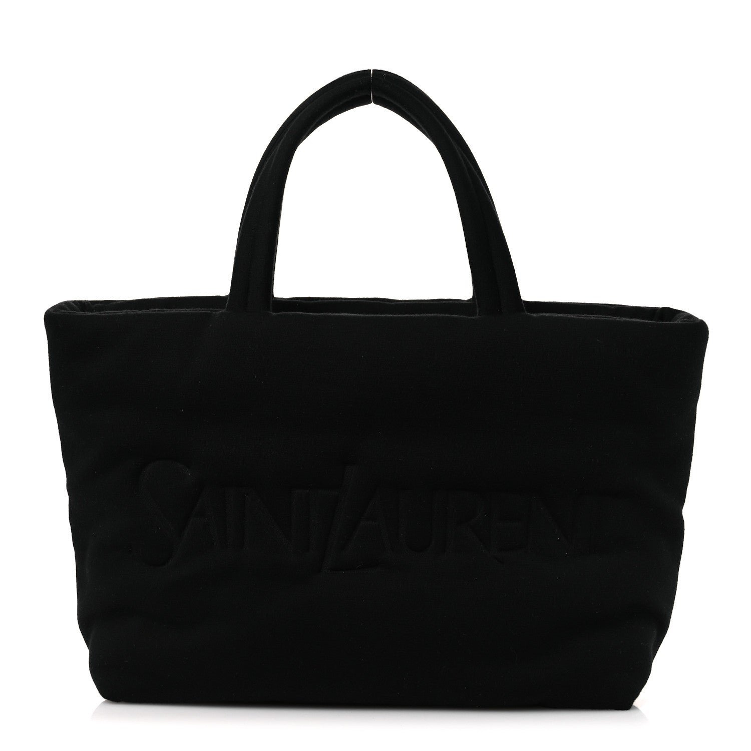 Saint Laurent Jersey Wide Puffer Tote Black
