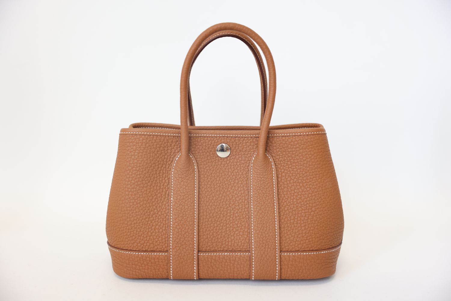 Hermes Neo Garden Party 23, Tan Gold Leather with Palladium Hardware, New in Box WA001