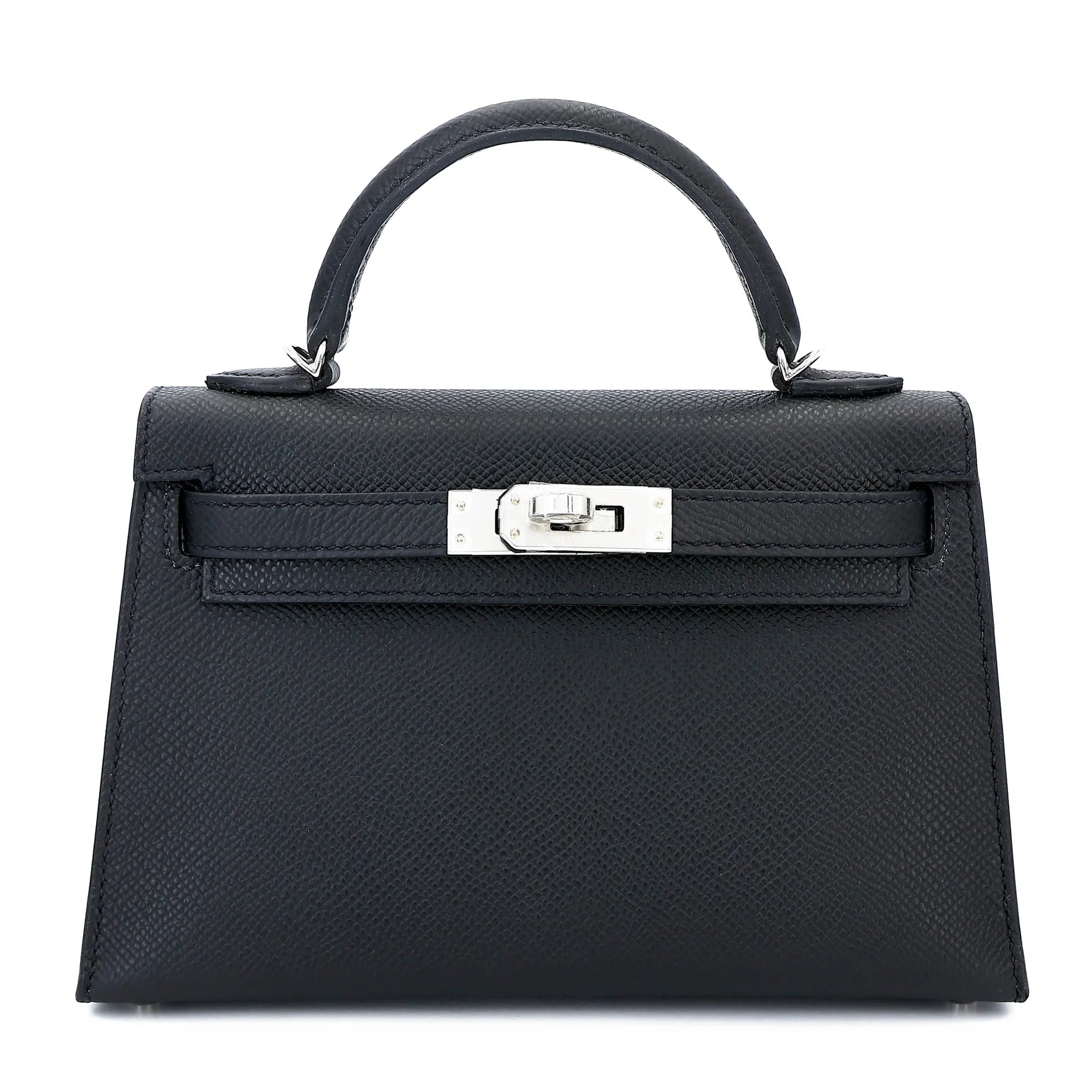 Brand New ( Rank N ) HERMÈS Mini Kelly II Noir (89) Epsom Palladium hardware G (2026)