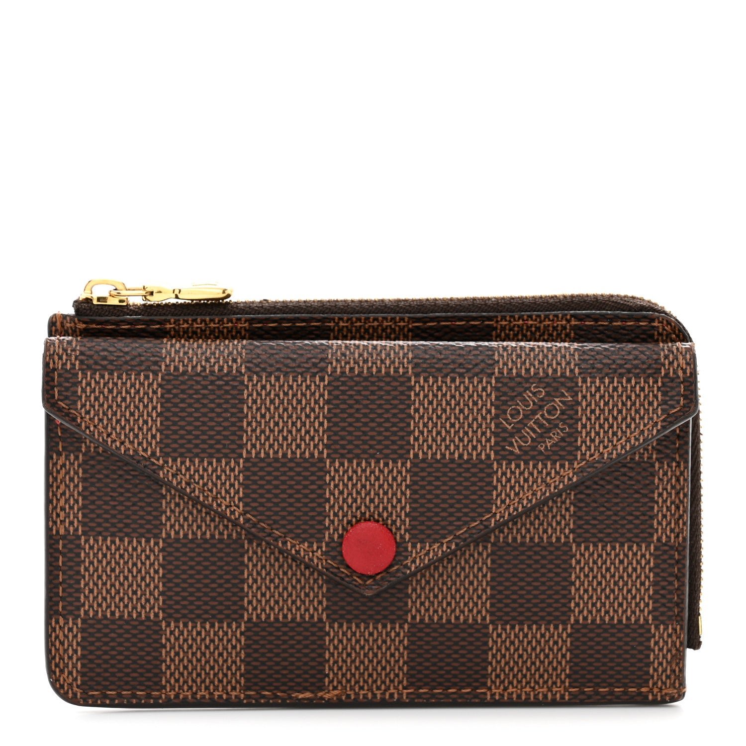 Louis Vuitton Damier Ebene Recto Verso Card Holder Red