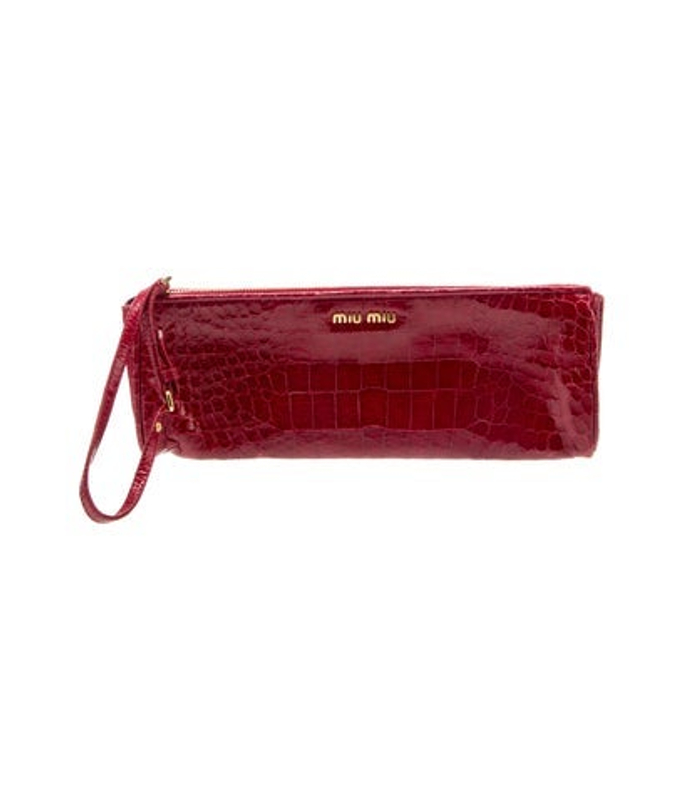 Miu Miu Miu Embossed Leather Clutch