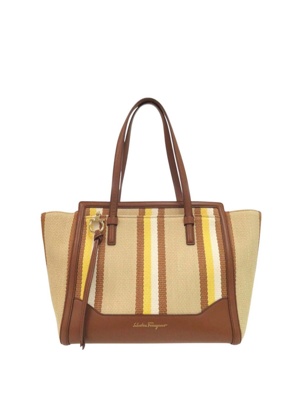 2000-2010 Medium Striped Canvas and Leather Amy tote bag