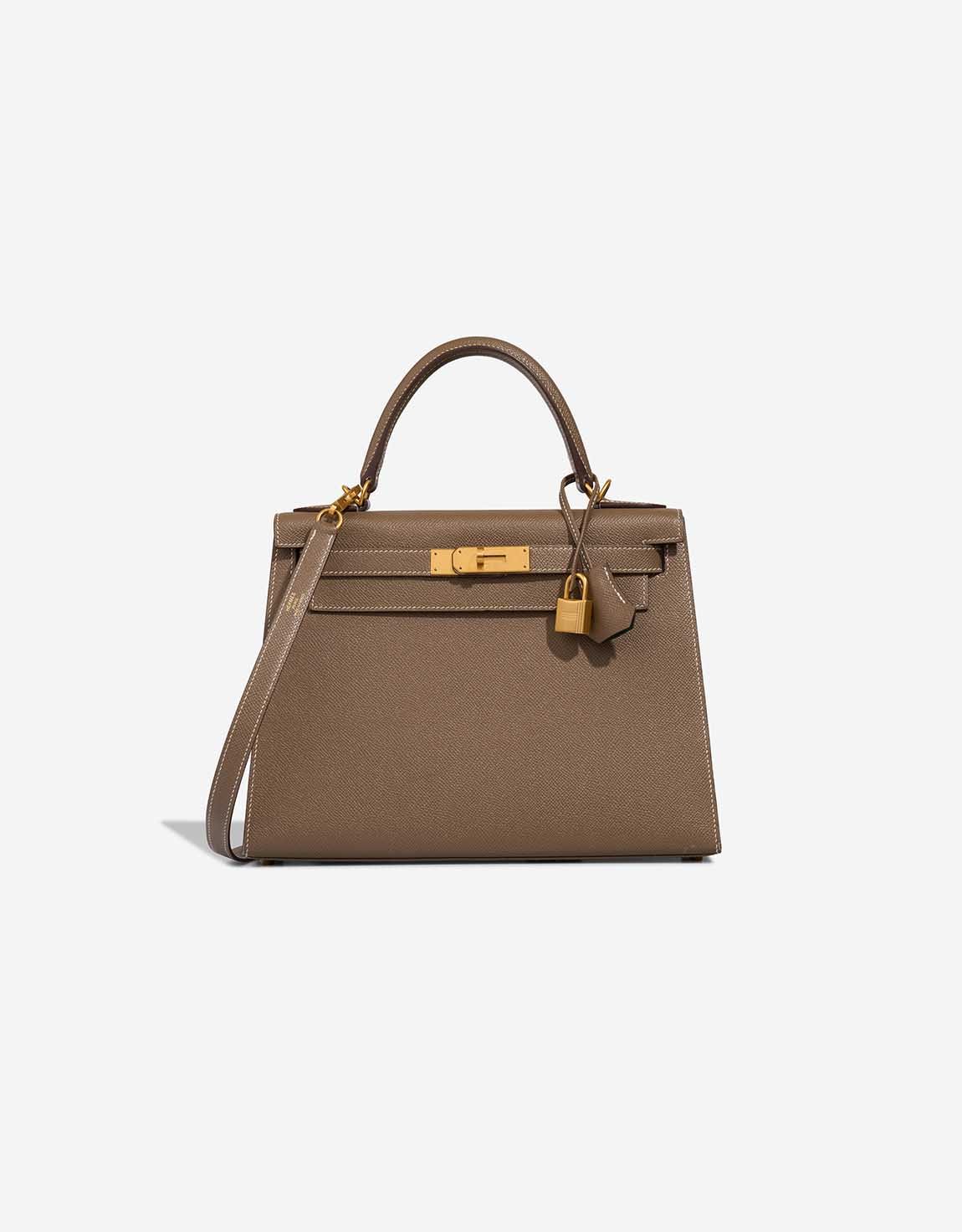Hermes 
		Kelly HSS 28 Epsom Étoupe / Vert Jade    