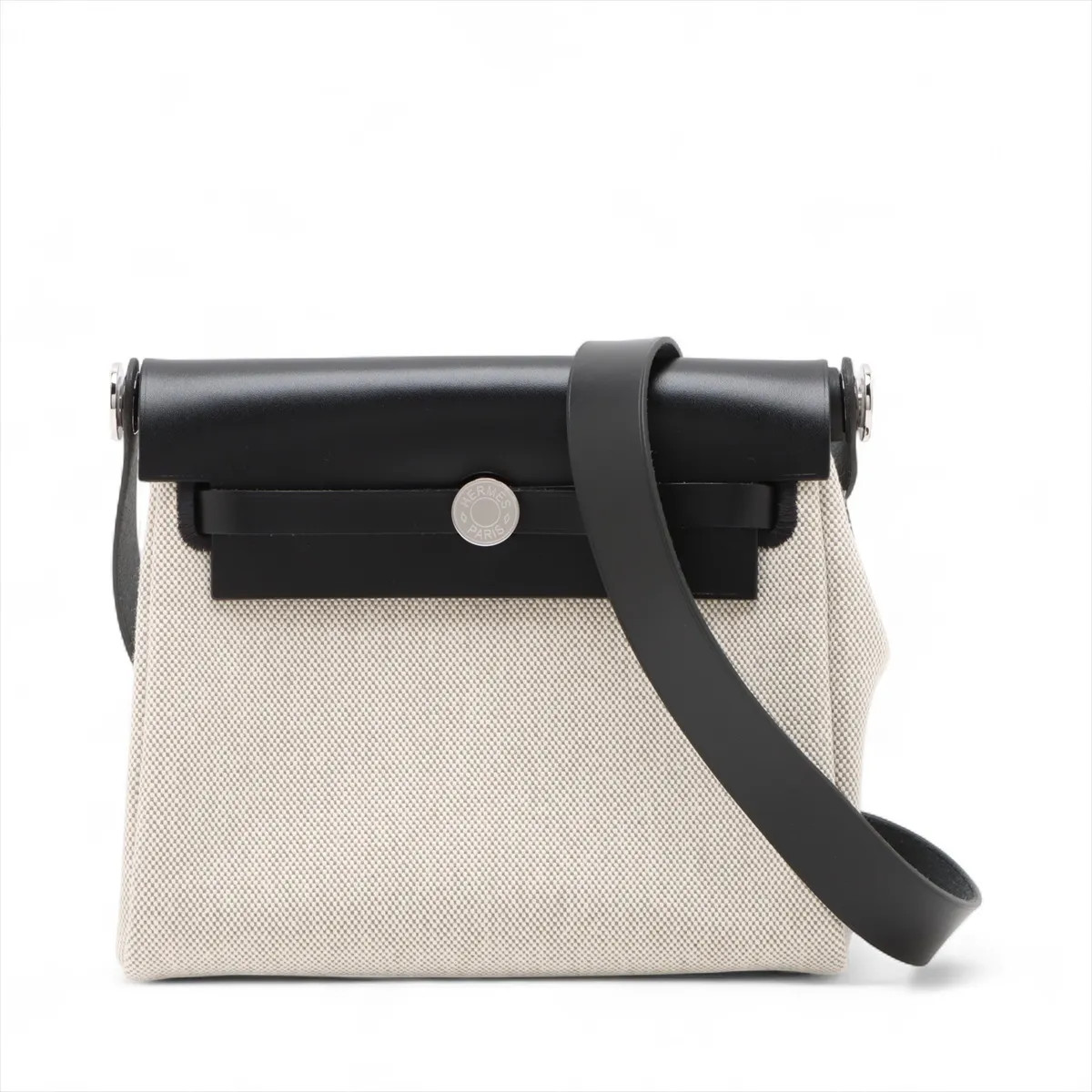 Hermès Herbag Zip 20 Mini Twirl Ash x Vash Hunter Black Silver Metal Fittings K: