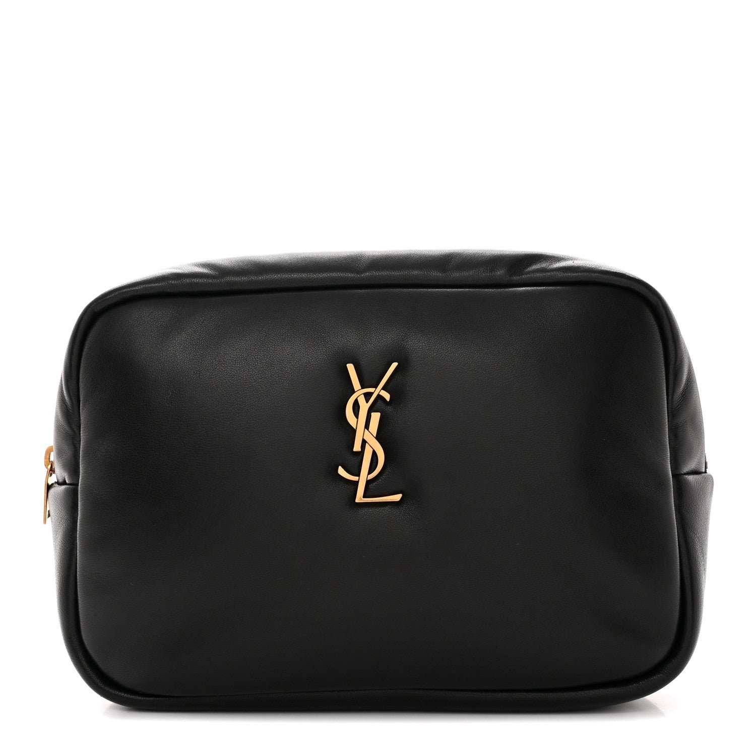 Saint Laurent Lambskin Calypso Cosmetic Case Black