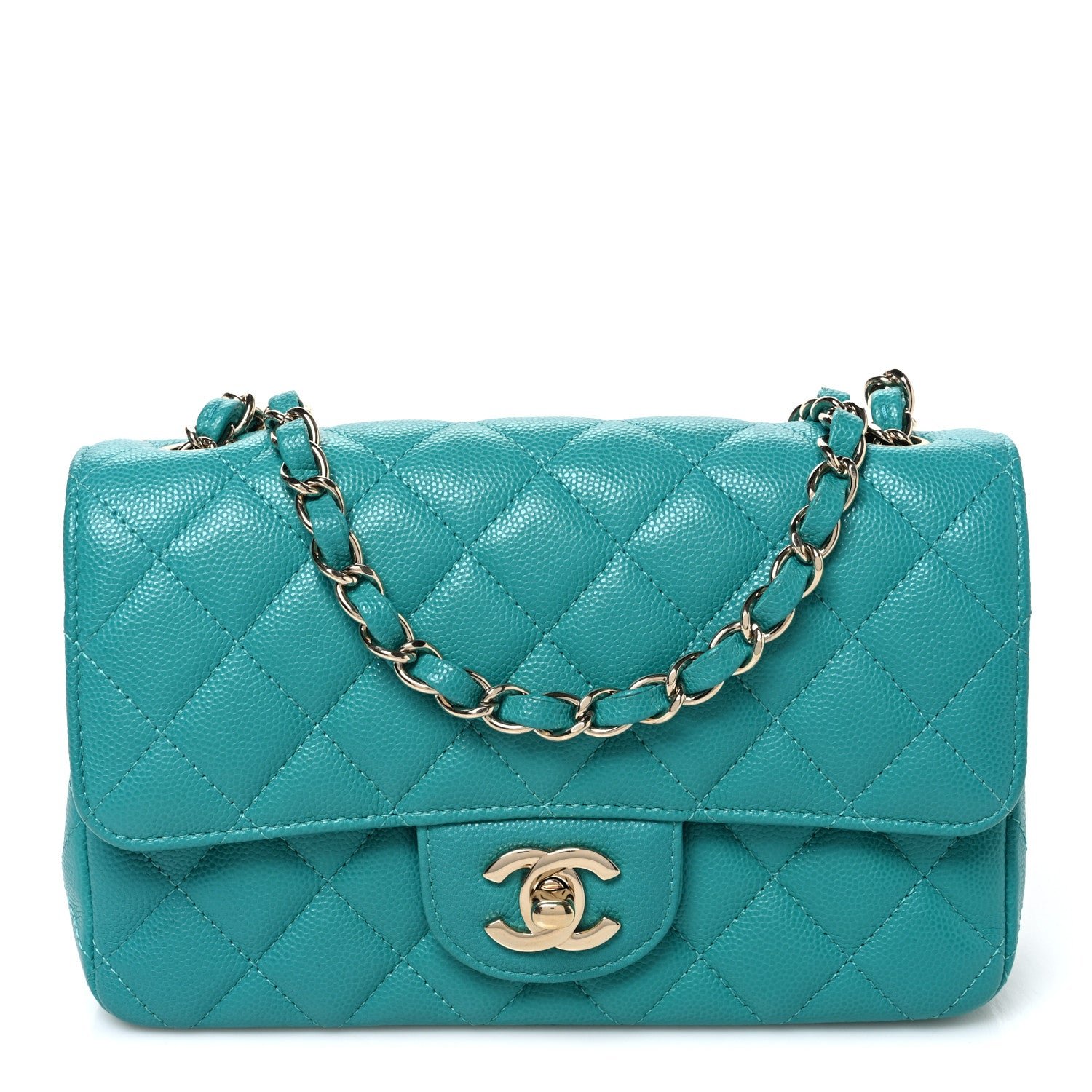 Chanel Caviar Quilted Mini Rectangular Flap Blue
