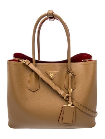 Saffiano Leather Double Bag Large