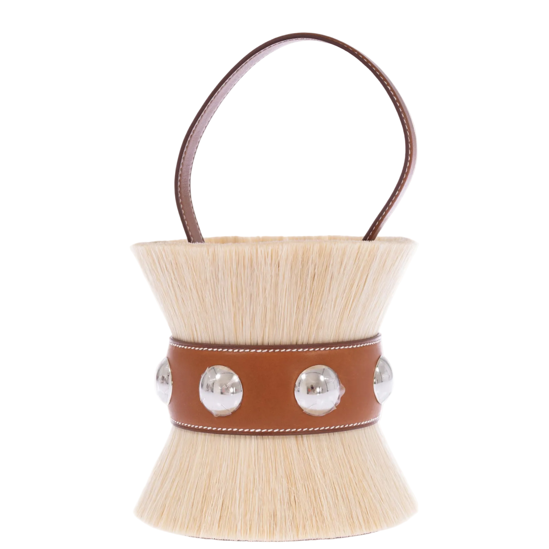 Hermès Mini Médor Horsehair Barénia Naturel Fauve Palladium Hardware