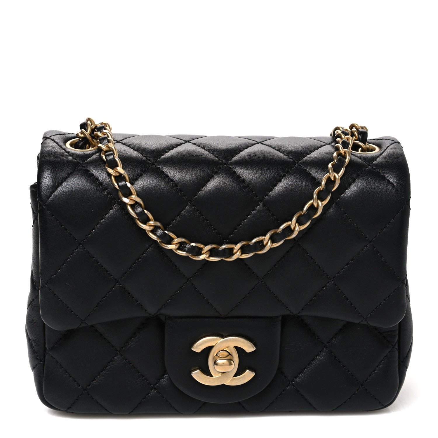 Chanel Lambskin Quilted Mini Pearl Crush Flap Black