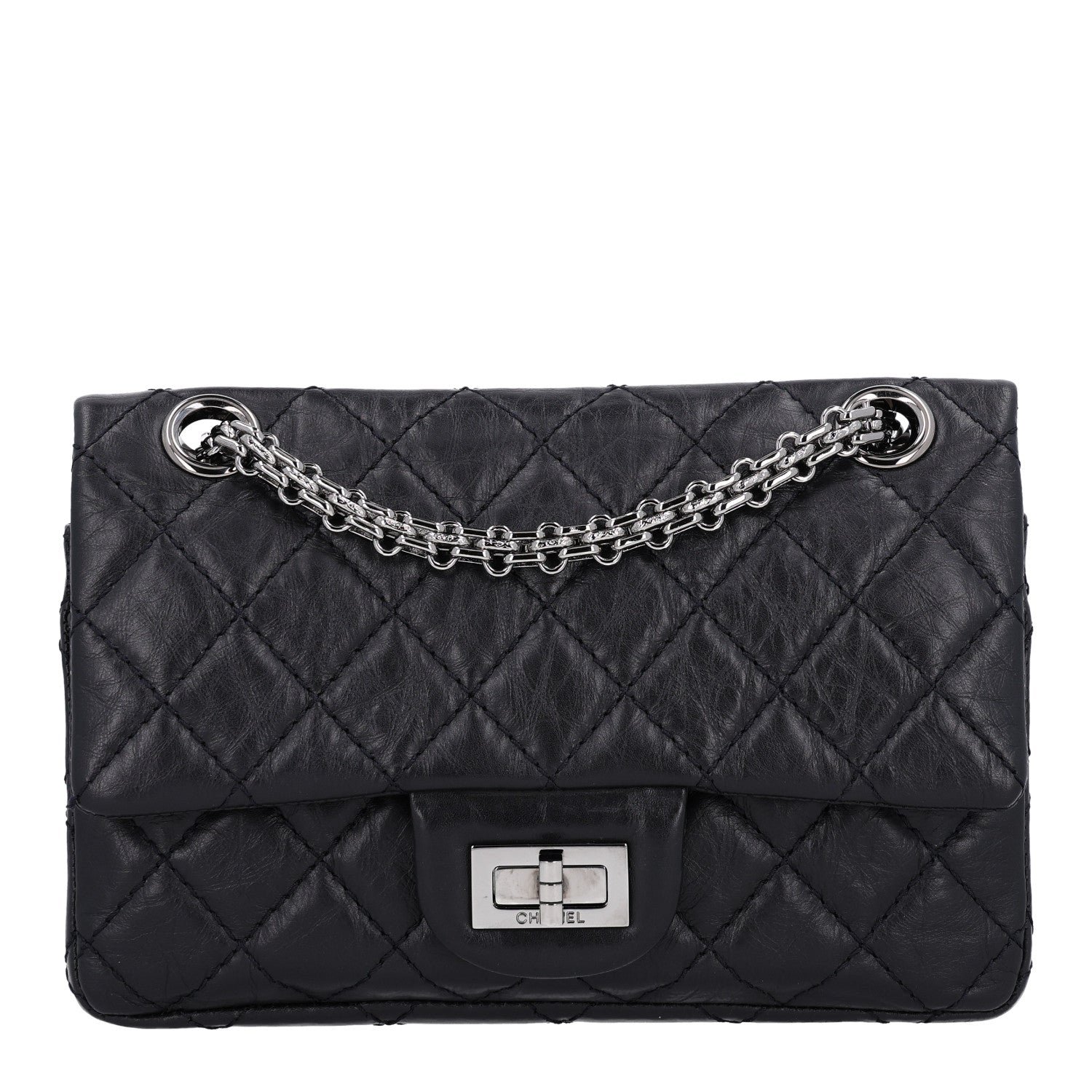 Chanel Aged Calfskin Quilted 2.55 Reissue Mini Flap Black