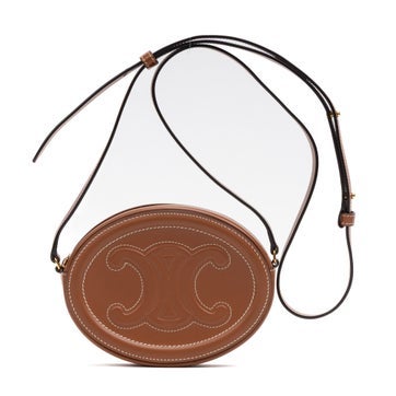 Leather Triomphe Oval Crossbody