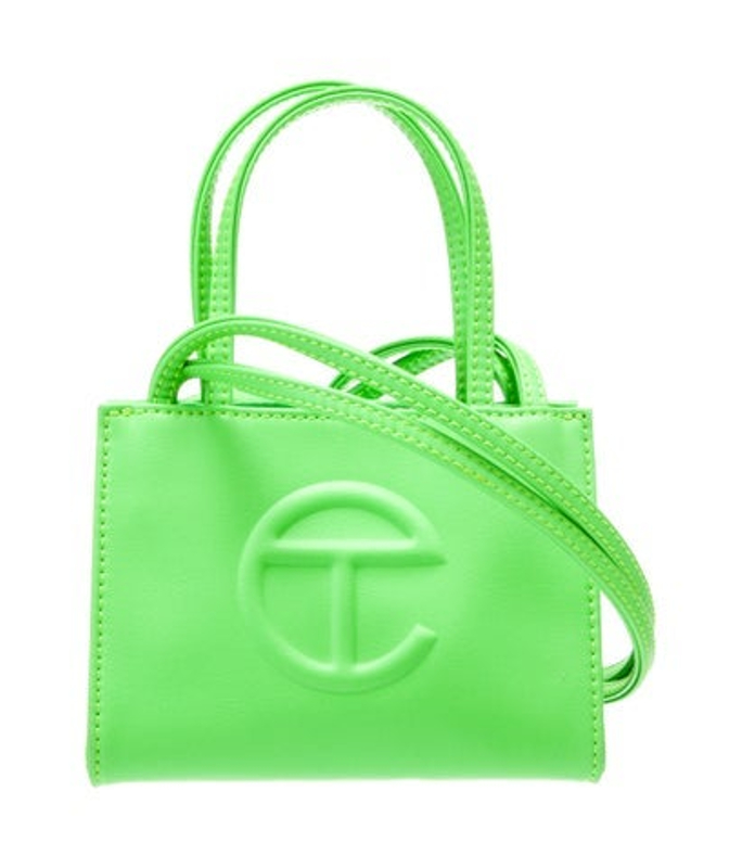 Telfar Vegan Leather Highlighter Green Shopping Bag Small