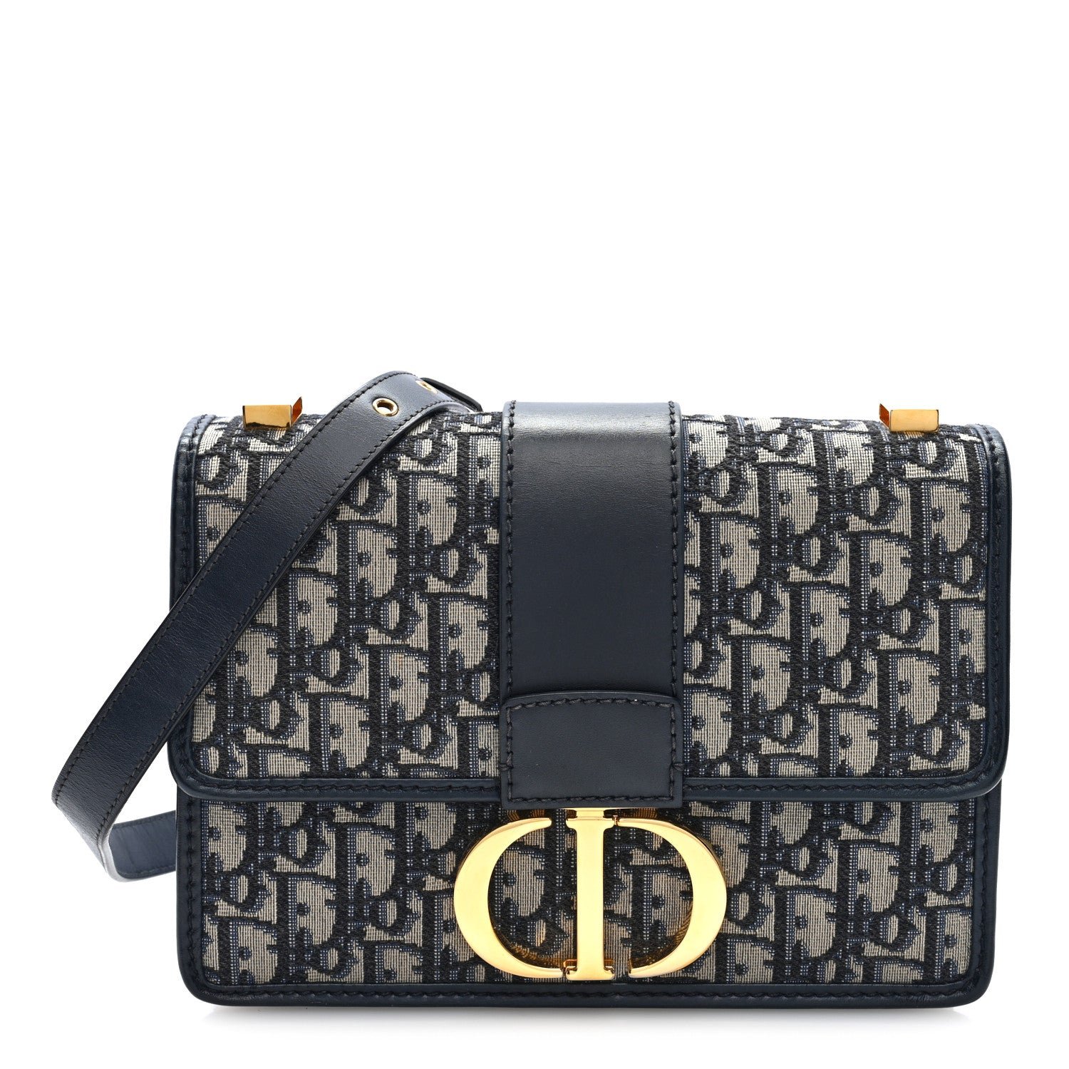 Christian Dior Oblique 30 Montaigne Flap Bag Blue