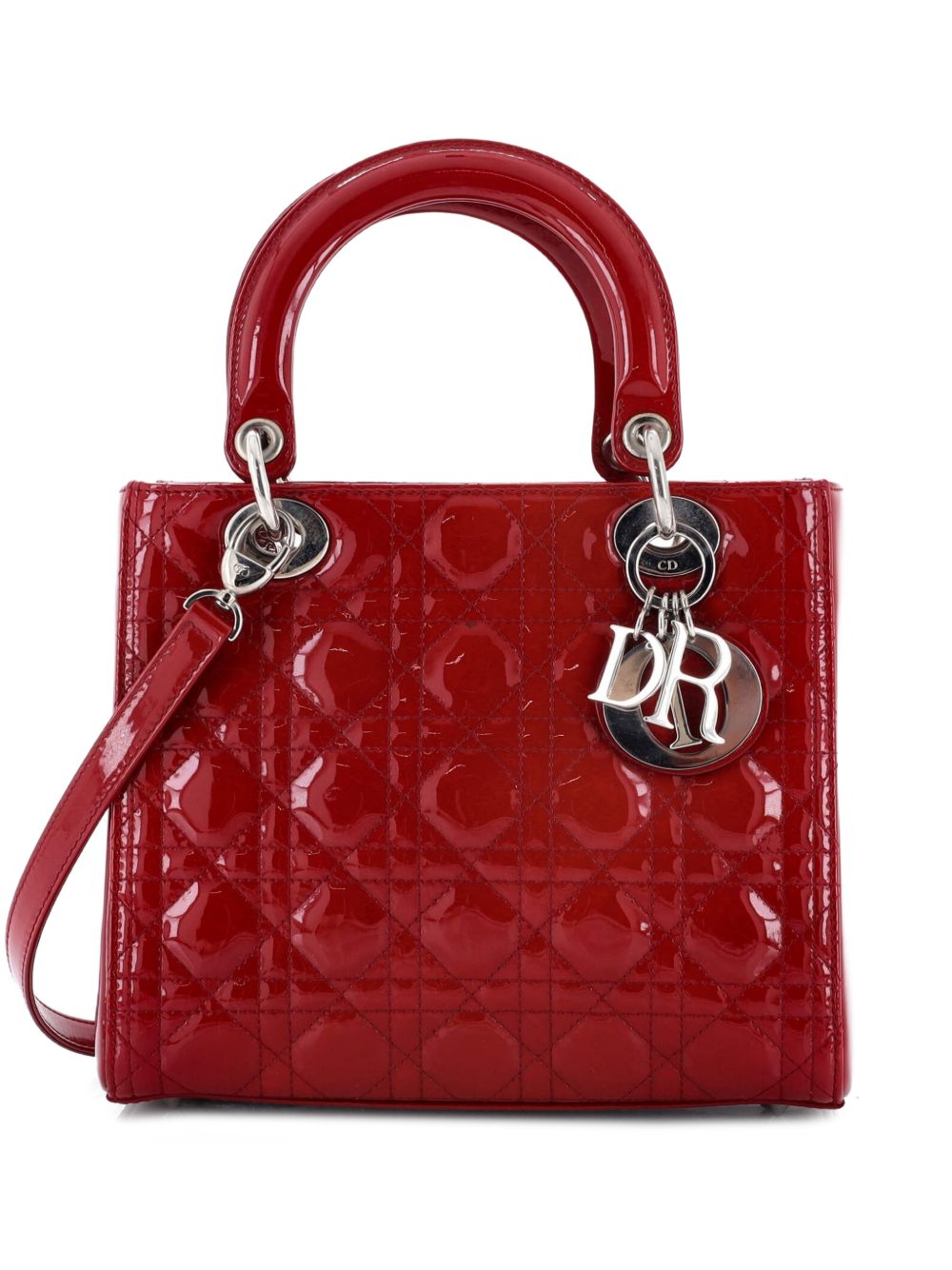 Lady Dior Bag Cannage Quilt Patent Medium satchel