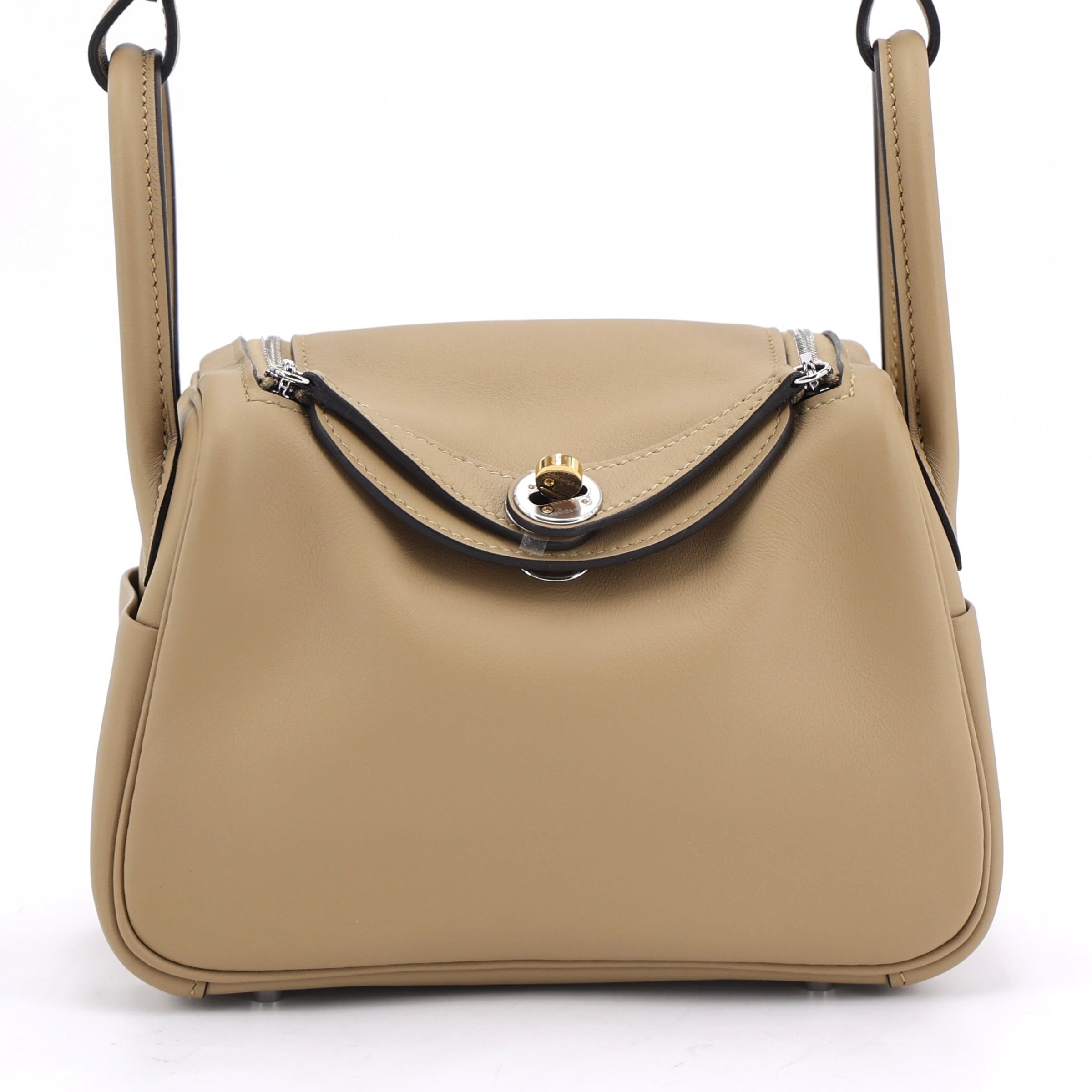Hermes Brand New ( Rank N ) HERMÈS Mini Lindy II Poussiere (1C) Swift Electrum hardware K (2025)